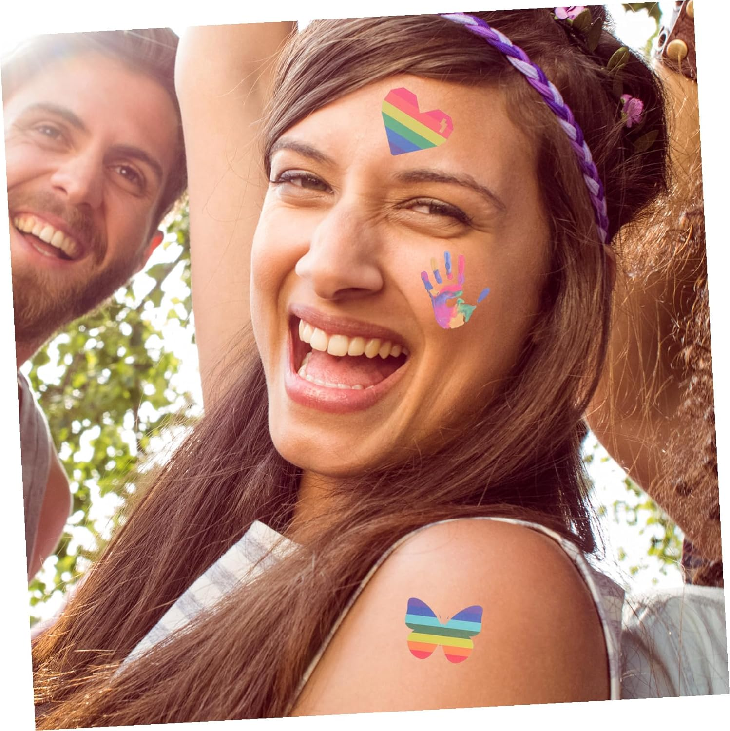 BATHVEVE Rainbow Pride Temporary 24Pcs, Gradient Face and Body Stickers, Lgbt Gay Rainbow for Festival Party Celebration in Australia image number 2