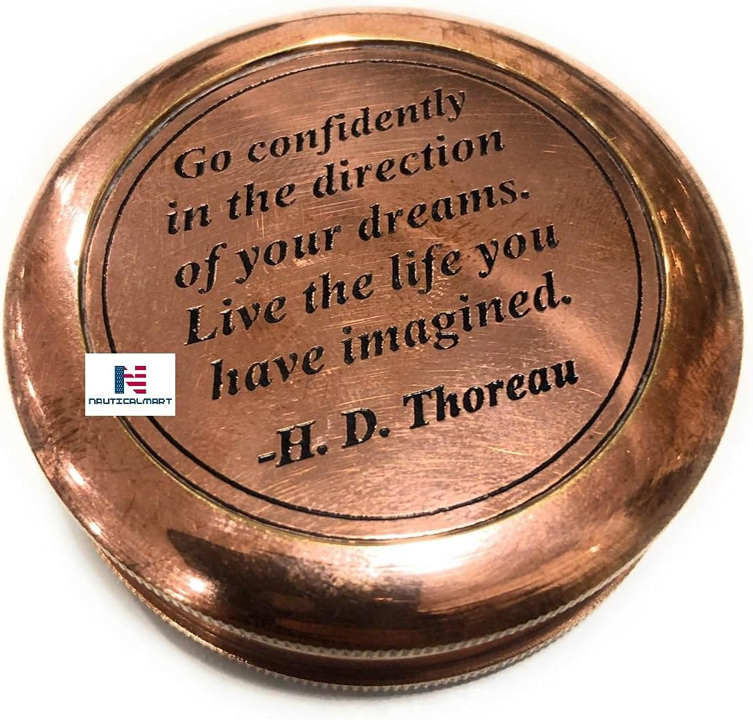 Brass Compass Go Confidently in the Direction of Your Dreams Engraved Compass for Confirmation Gifts, Baptism Gifts, Best Easter, Birthday Gifts, Graduation Gifts, Wedding Gifts, Religious Gifts image number 1