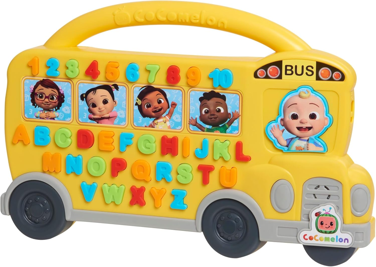 Cocomelon Learning Bus, over 85 Learning Phrases, Counting, Alphabet, Music, Sounds, Yellow, Kids Toys for Ages 18 Month by Just Play
