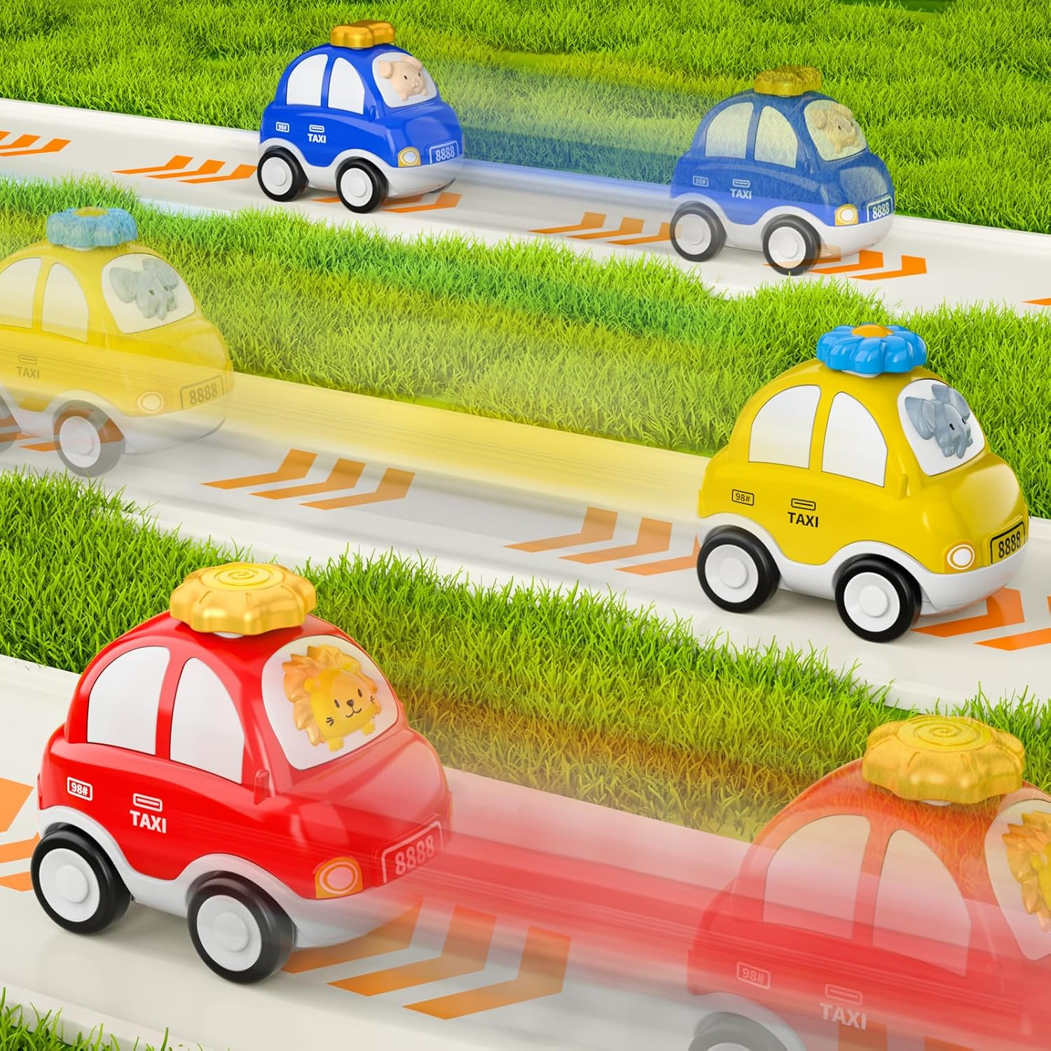 Baby Toy Cars for Toddler 1-3, 4PCS Push Cars Toys for 1 2 3 Years Old Toddlers Babies, Toddler Baby Toy Cars 1 2 3 Years Old Boys Birthday Gifts image number 3