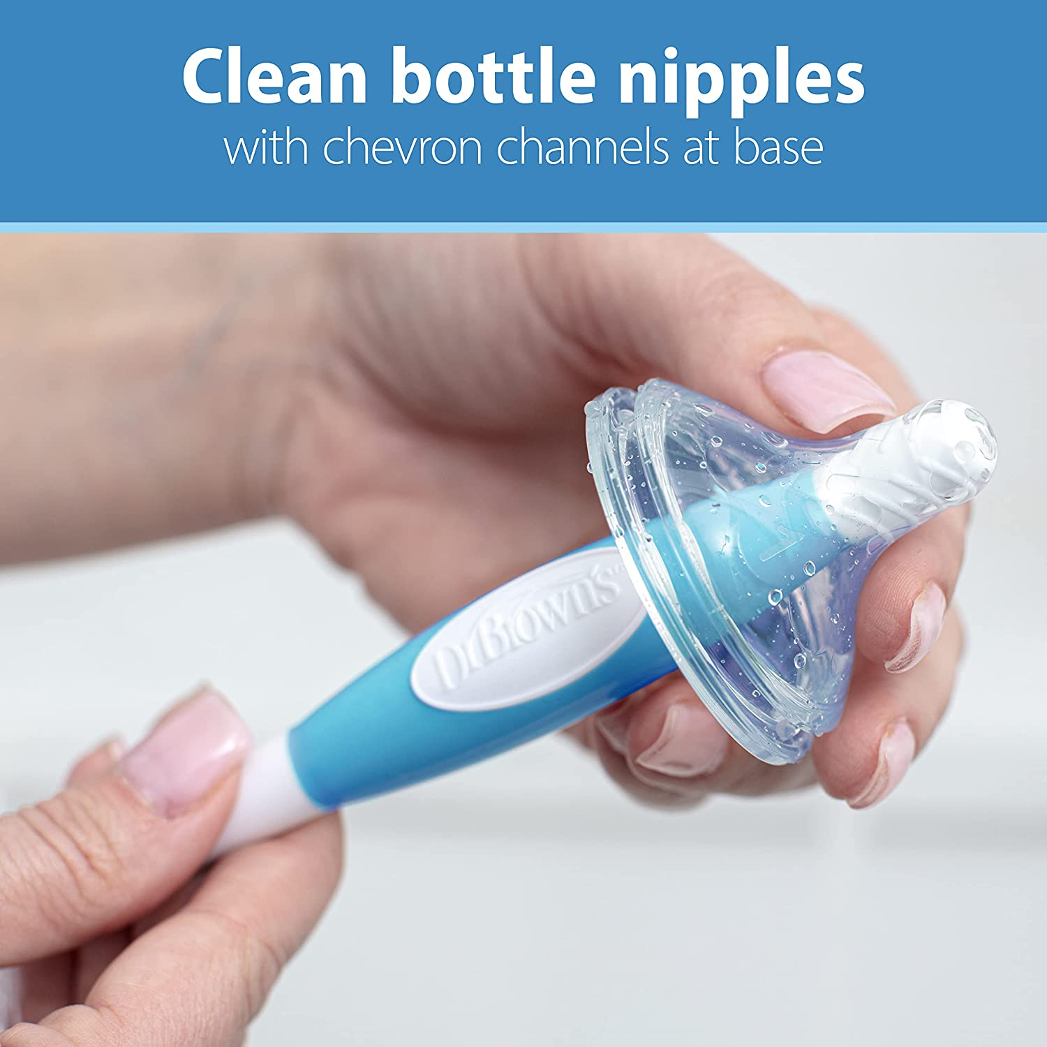 Dr Brown'S Large Bottle Cleaning Brush - 3-Pack, Blue Bottle Brush image number 7