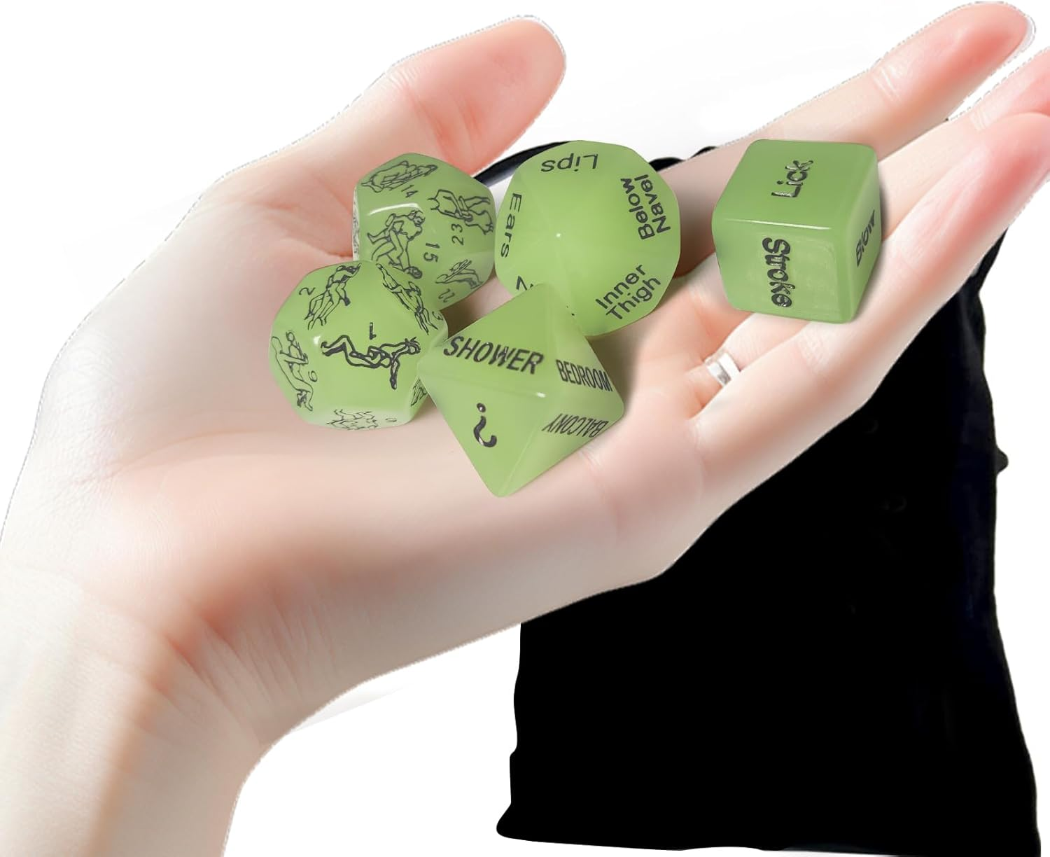 Sex Dice Games 6Pcs, Dices with Sex Positions, Sex Naughty Dice for Couples, Fun Game in the Bedroom, Adult Date Night Game for Couples, Valentine'S Day Gift (6 Dice) by Murmrr (Mix Pure Green) image number 3