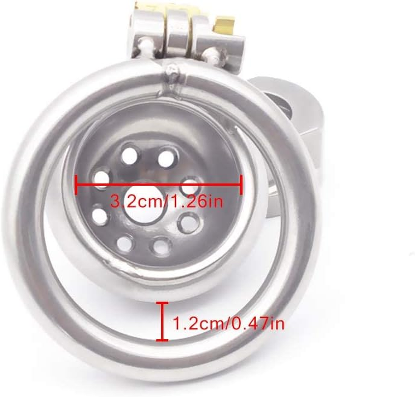 Beauty7 Men'S Stainless Steel Chastity Belt Chastity Device Penis Cage Cock Cage Men Locked Penis Chastity - Size: M image number 2