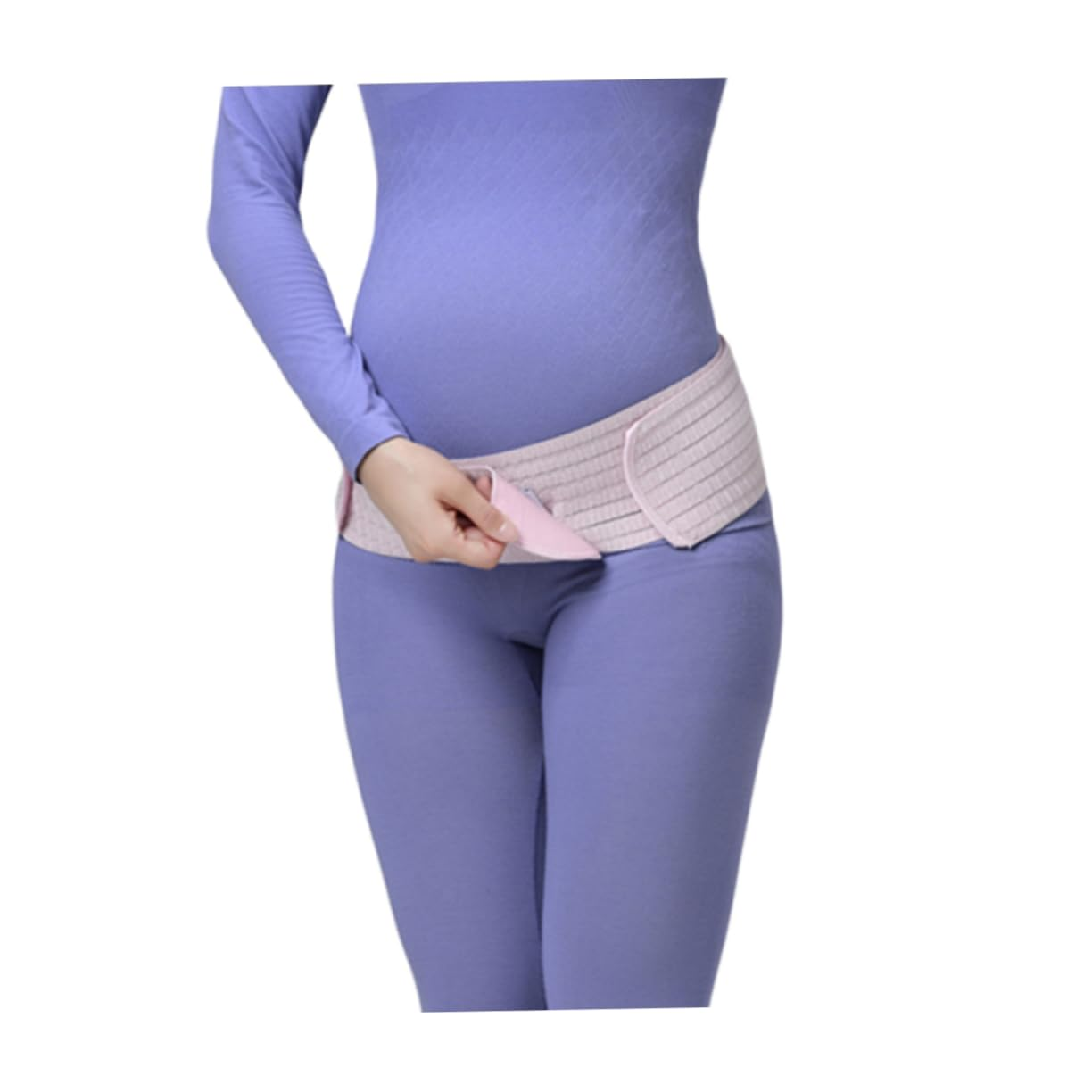 Maternity Abdominal Support Belt Dual Layer Breathable Pregnancy Belly Band Postpartum Pelvic Waist Care Belt Pink Free Size for Pregnant Women image number 5