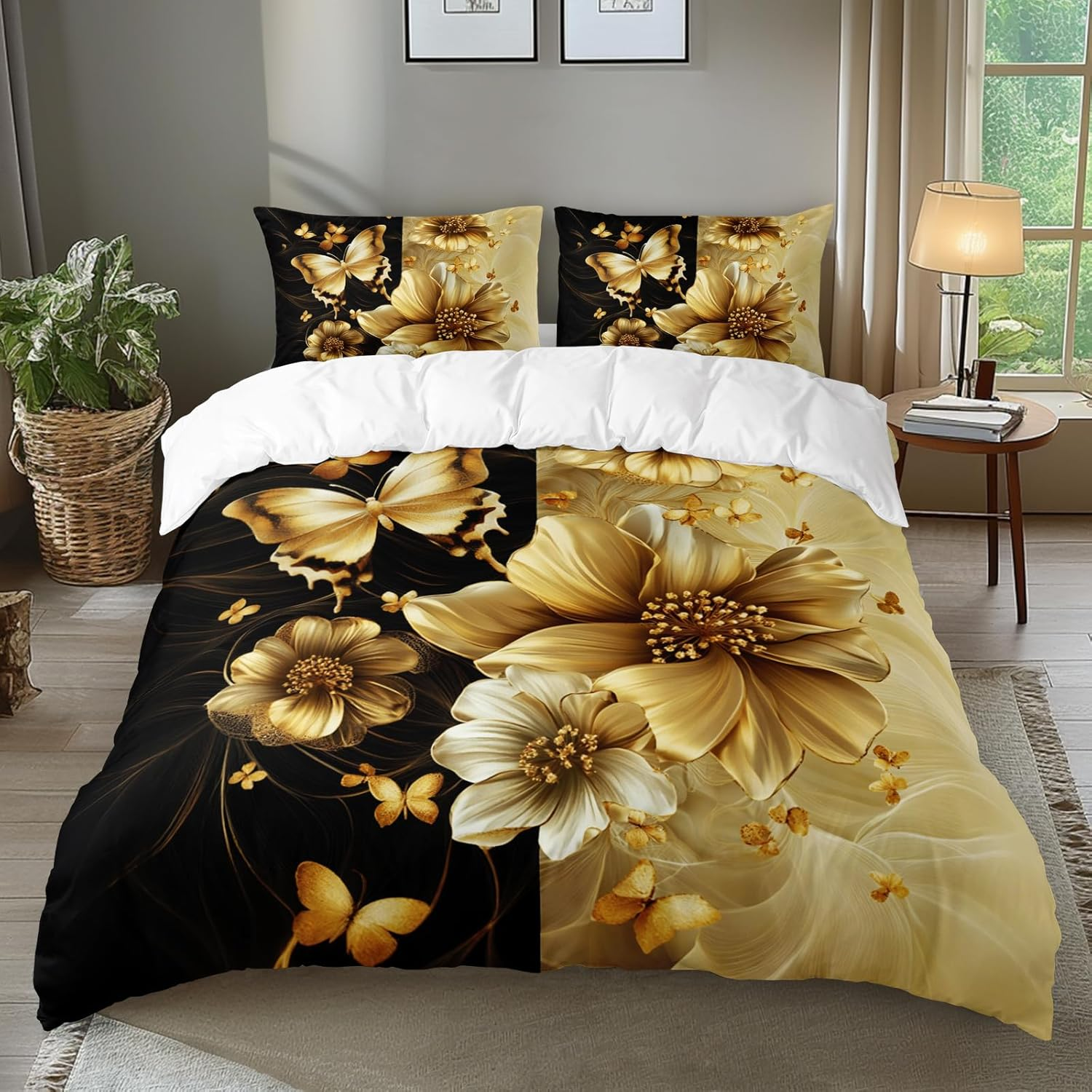 AILONEN Red Rose Duvet Cover King Size, 3D Oil Red Rose Bedding Set for Girls,Romantic Flower Comforter Cover,1 Quilt Cover 2 Pillowcases 3 Piece,Soft Microfibre