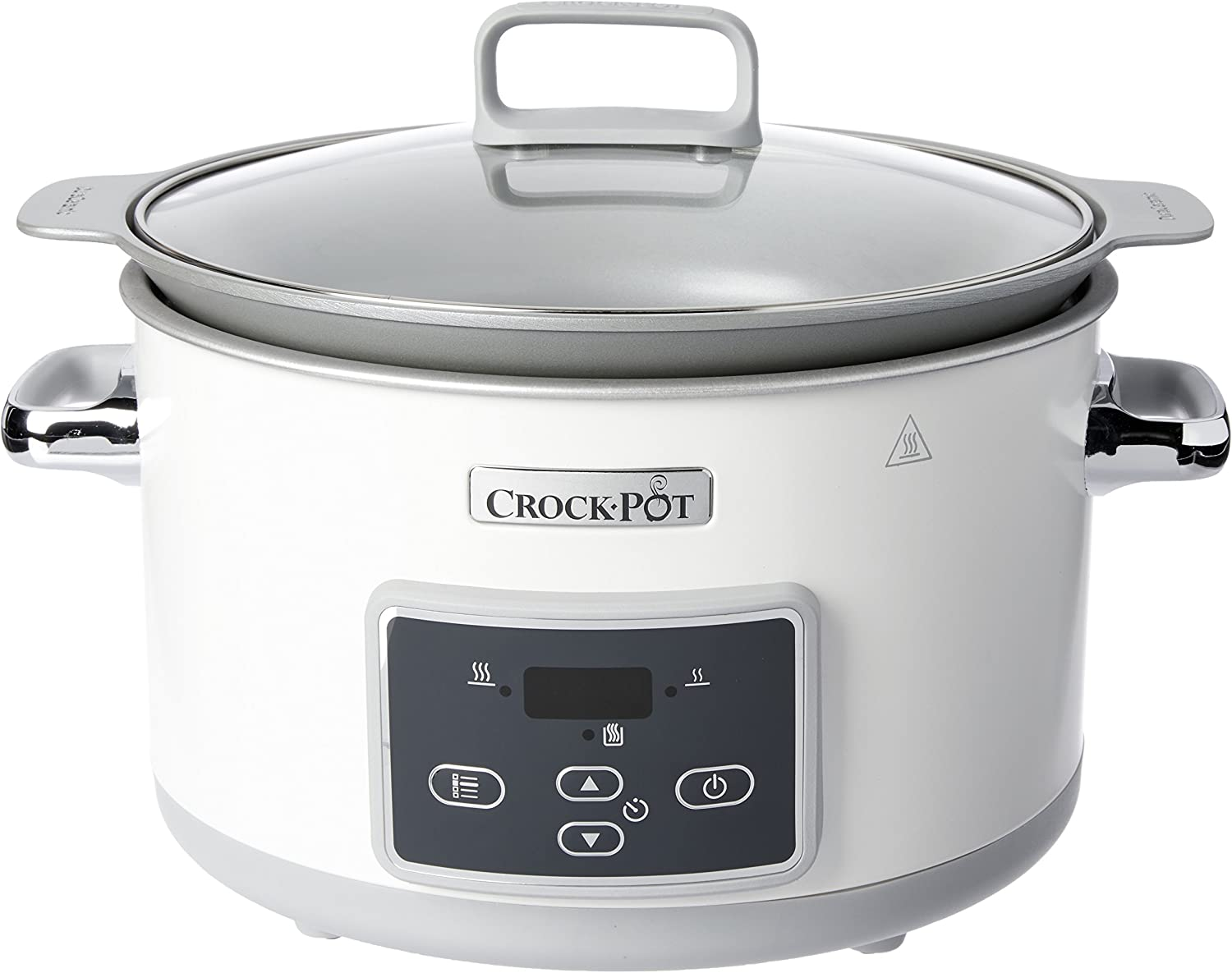 Crock-Pot Digital Slow Cooker with Hinged Lid, Programmable Display, 4.7L (4 People), Keep Warm Function, Dark Stainless Steel, CHP550 image number 1