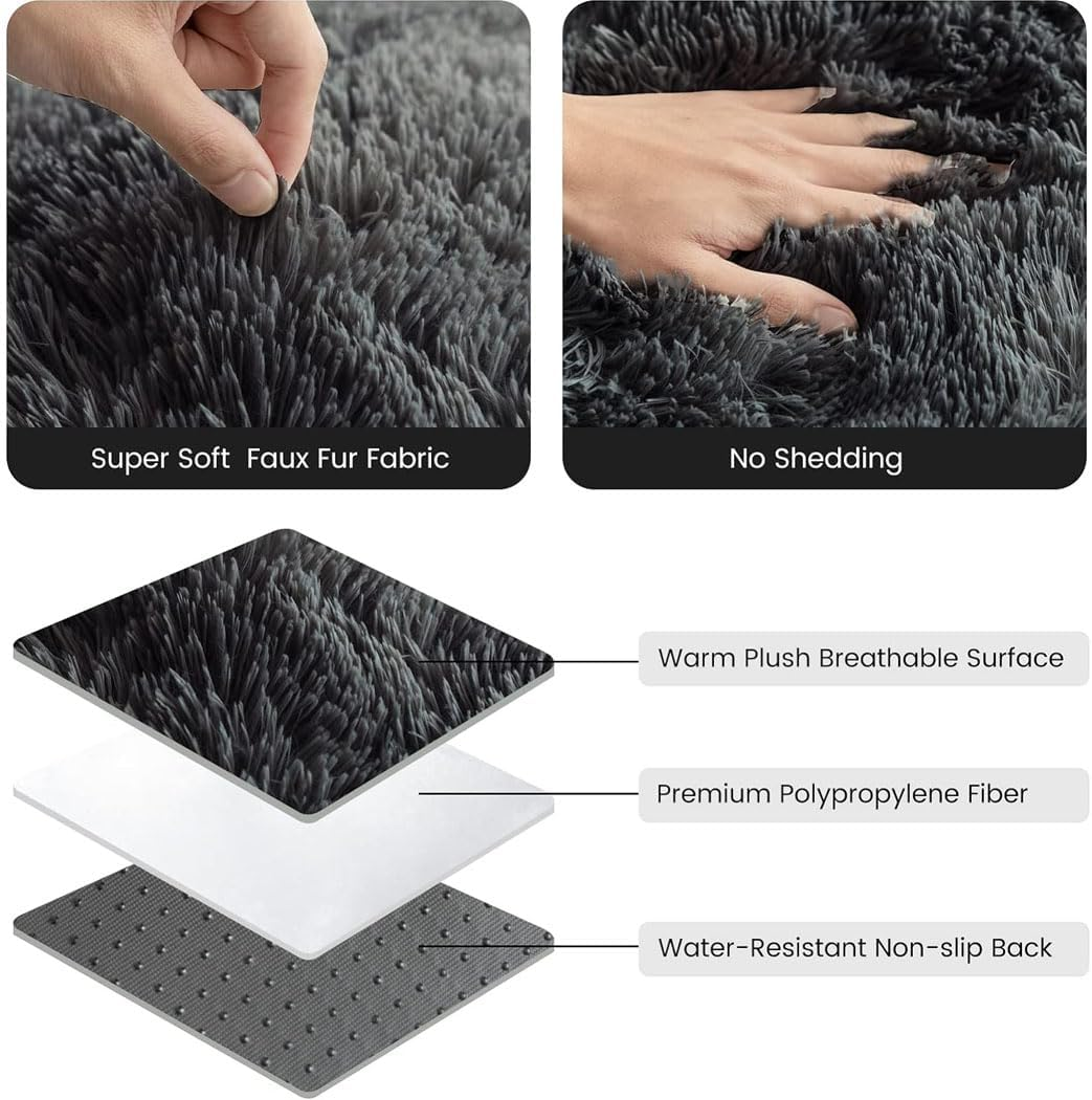 Large Dog Bed Washable Dog Crate Bed for Large Dogs Deluxe Thick Flannel Fluffy Comfy Kennel Pad Anti-Slip & Anti-Scratch Pet Sleeping Mat,30.7 * 21.6Inch image number 2