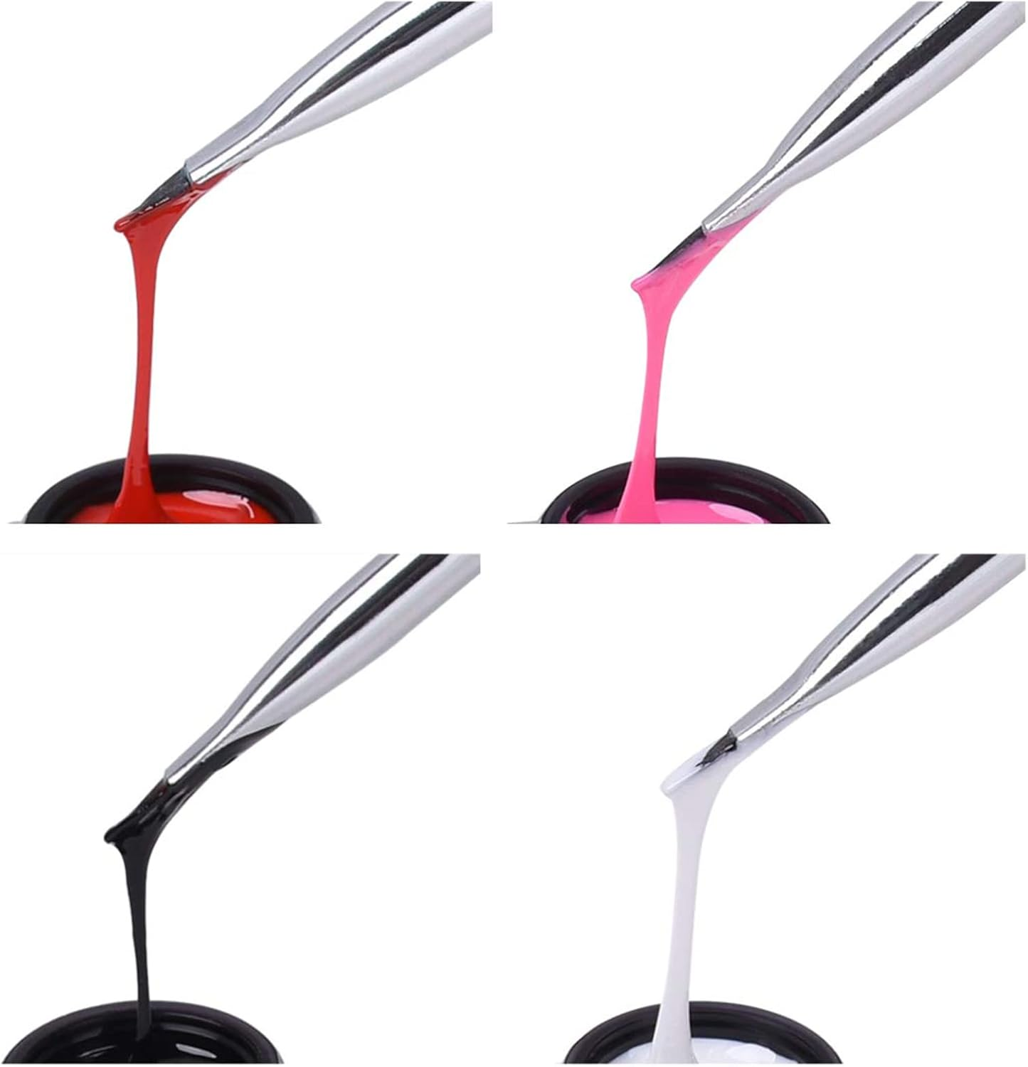 12 Colors Nail Painting Gel for Nail Drawing Lines Striping Painting Flowers Patterns Nail Art Set Nail Design Gel Polish UV LED for Nails Manicure Kit, White Black Blue Green Yellow Orange Pink image number 1