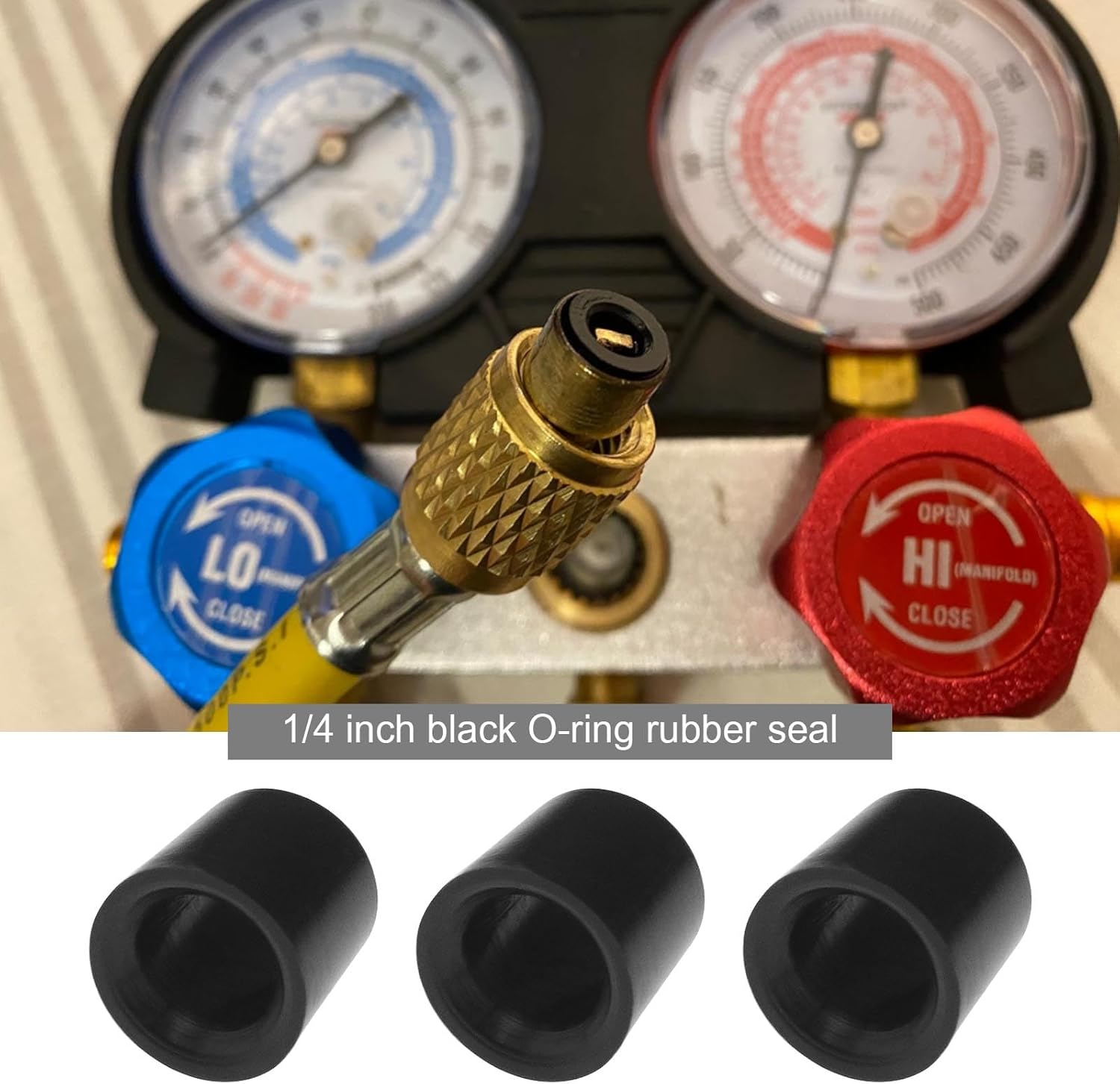 Ecsing 20Pcs A/C HVAC 1/4" Quick Coupler Charging Hose Refrigerant Replacement Gaskets Rubber Manifold Repair Sealing O Ring Kit Car Repair Tool image number 5