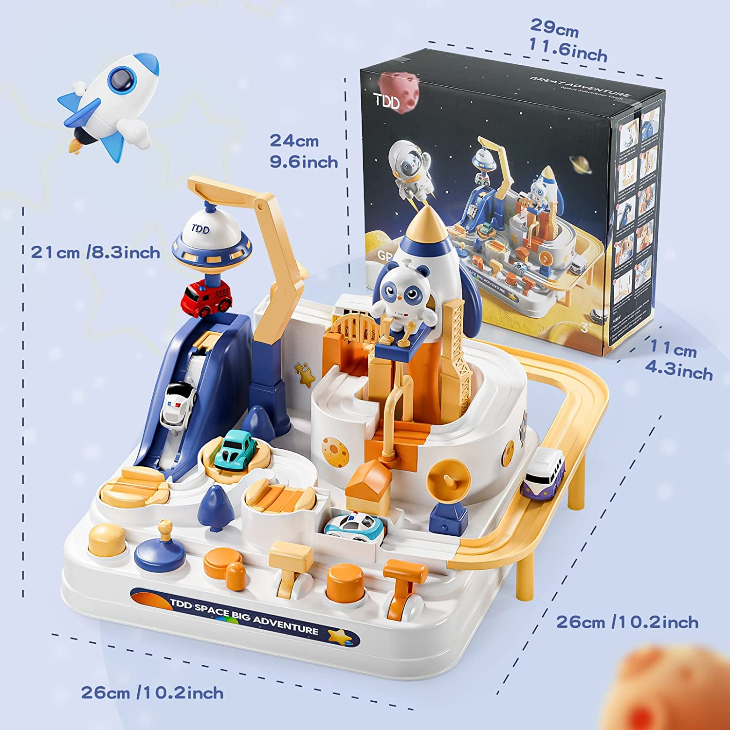 Toys for 3 Year Old Boys,Cars Race Track Adventure Toys with 6 Vehicle, Educational Montessori Toy Gifts for 3 4 5 6 Year Old Girls Boys image number 6