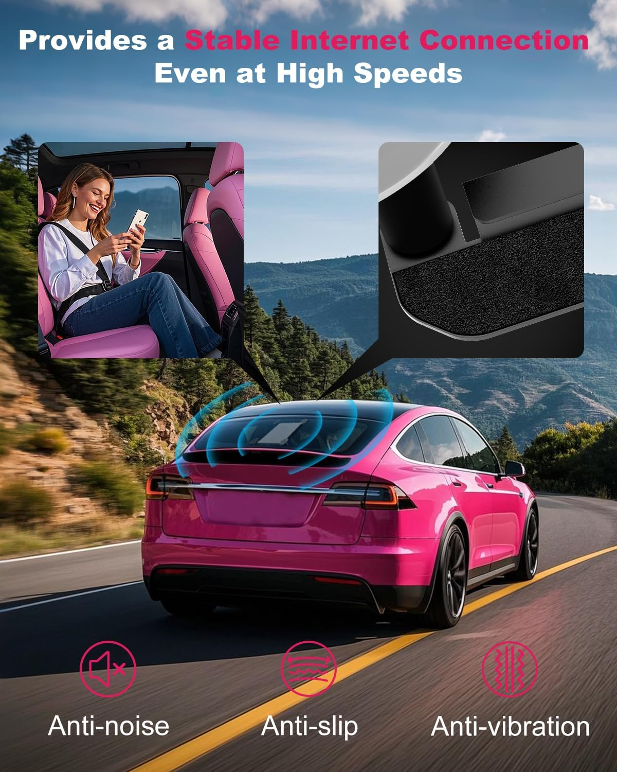 Mwin Starlink Mini Suction Cup Mount - Roof Rack Bracket for Starlink Mini Accessories for Windows and Sunroofs Compatible with Cars, Caravans, Boats and Trucks image number 4