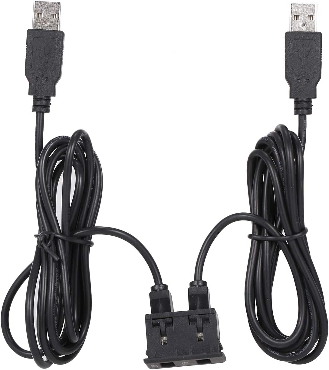 RAYWE 150CM Car Dash Flush Mount Two USB Port Panel Auto Boat Dual USB Extension Cable Adapter Replacement for Volkswagen Toyota image number 4