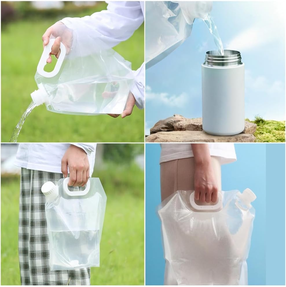 Collapsible Water Tank Container,Collapsible Emergency Water Jug Container Bag,10 Pcs 5L PE Water Carrier Portable Water Tank,Outdoor Folding Water Bag for Sport Camping Riding Mountaineer Backoacking image number 2