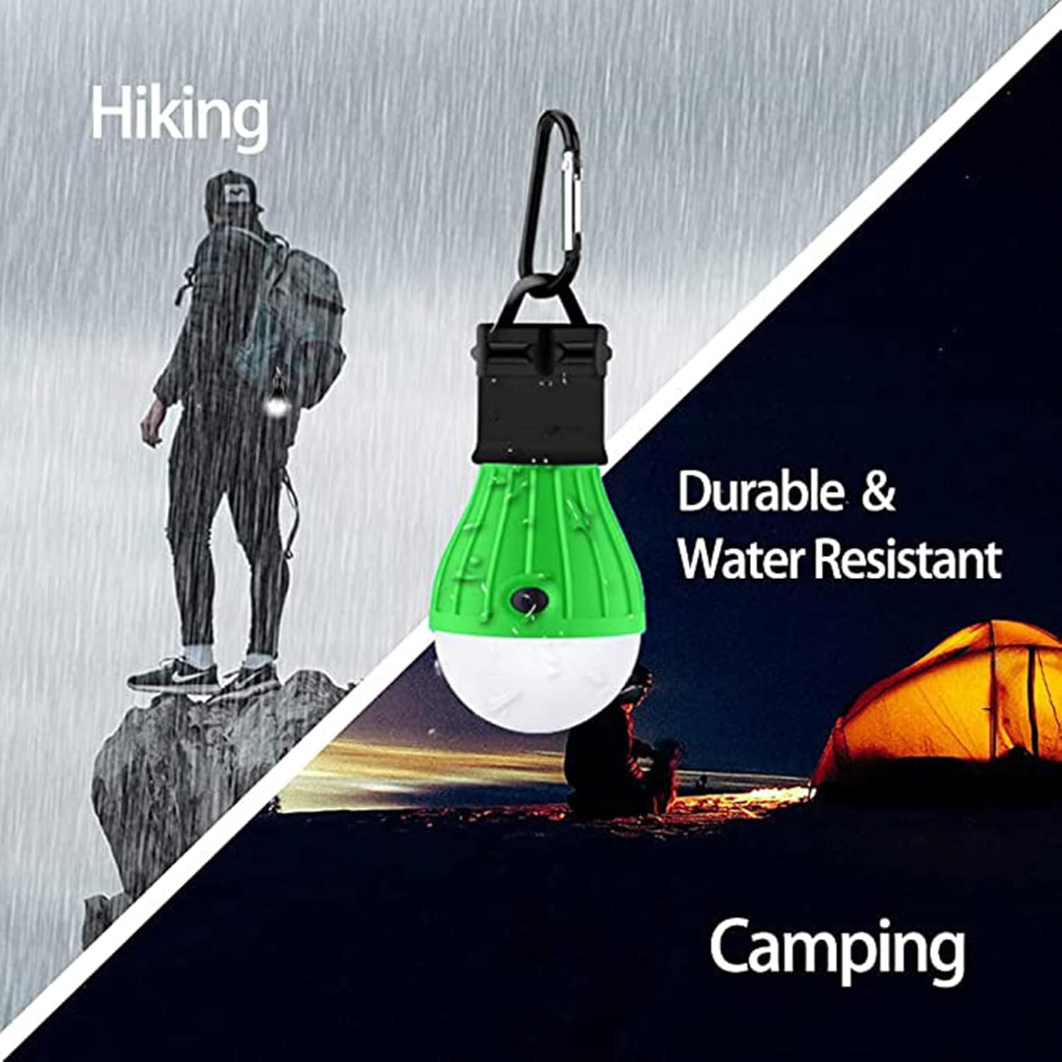 1PC Camping Light Bulb Portable LED Camping Lantern Camp Tent Lights Lamp Camping Gear and Equipment with Clip Hook for Indoor and Outdoor Hiking Backpacking Fishing Outage Emergency image number 1