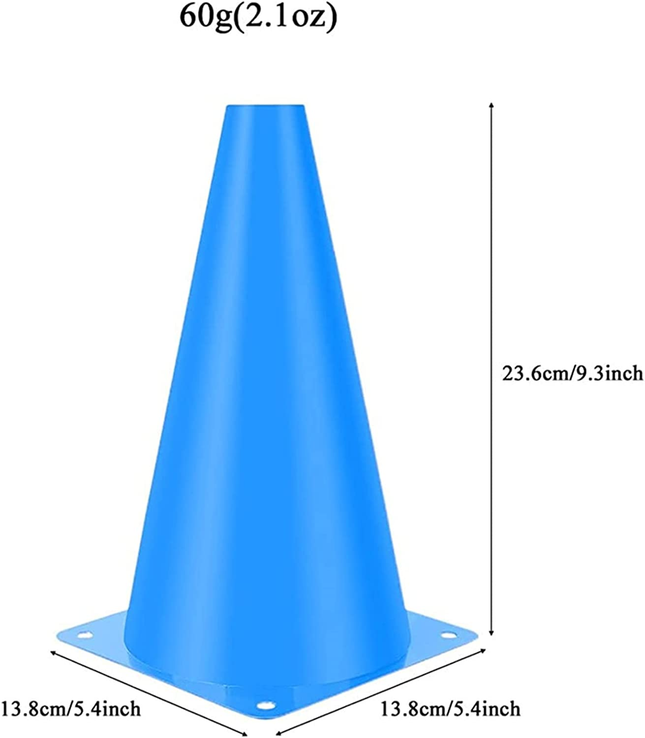9 Inch Sports Cones,Traffic Marker Cones(Set of 10), Plastic Sport Training Traffic Cone for Football, Skating,Kids Indoor and Outdoor Activities, Agility Training, Dog Training,5 Colors image number 1