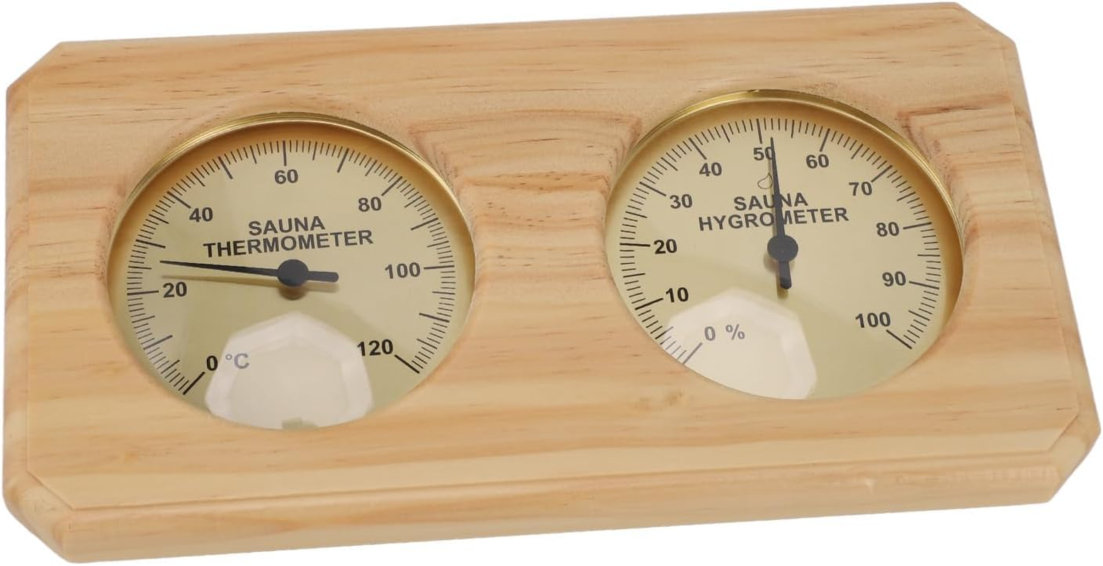 Fdit Elegant Wooden Sauna Thermometer and Hygrometer - Visual Beauty for Hotel Sauna Room image number 5