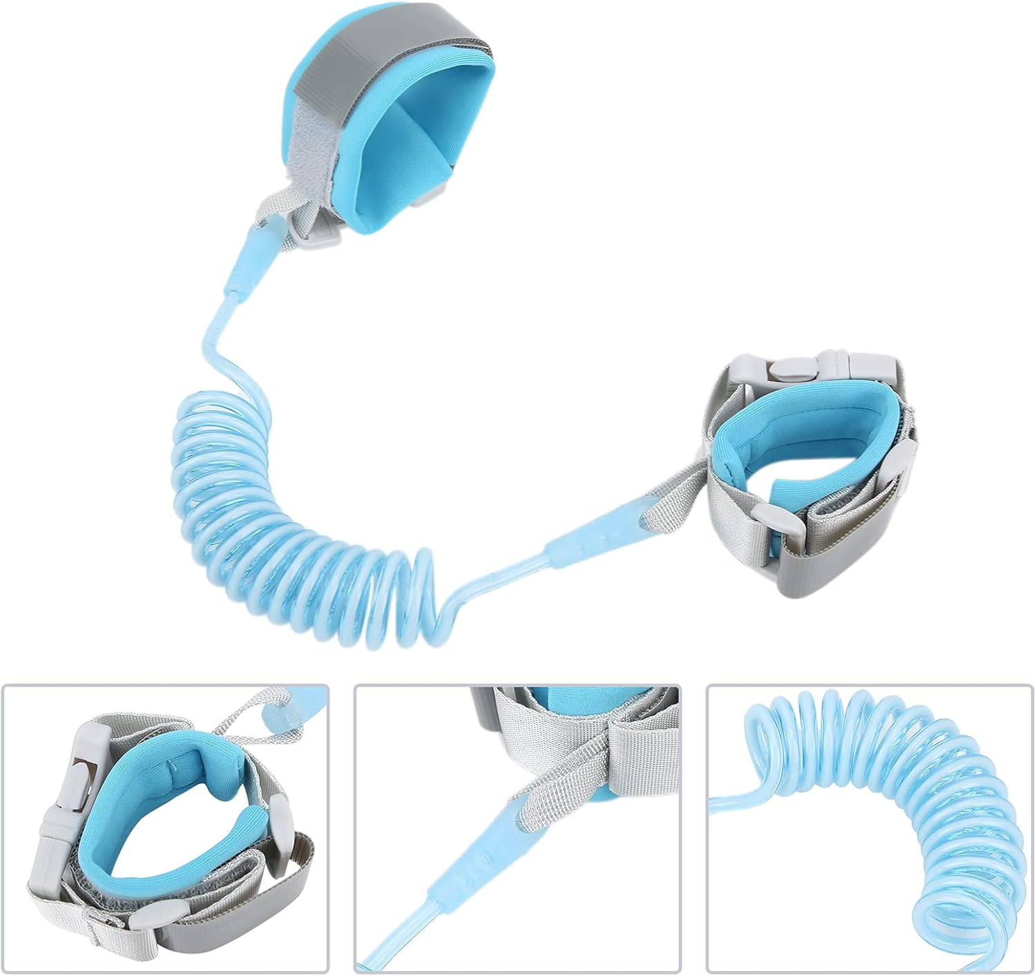 Wrist Leash anti Lost Child anti Lost Wrist Leash, 1.5M Children Wrist Link Flexible for Supermarket (Fixed Head Blue 1.5 Meters)