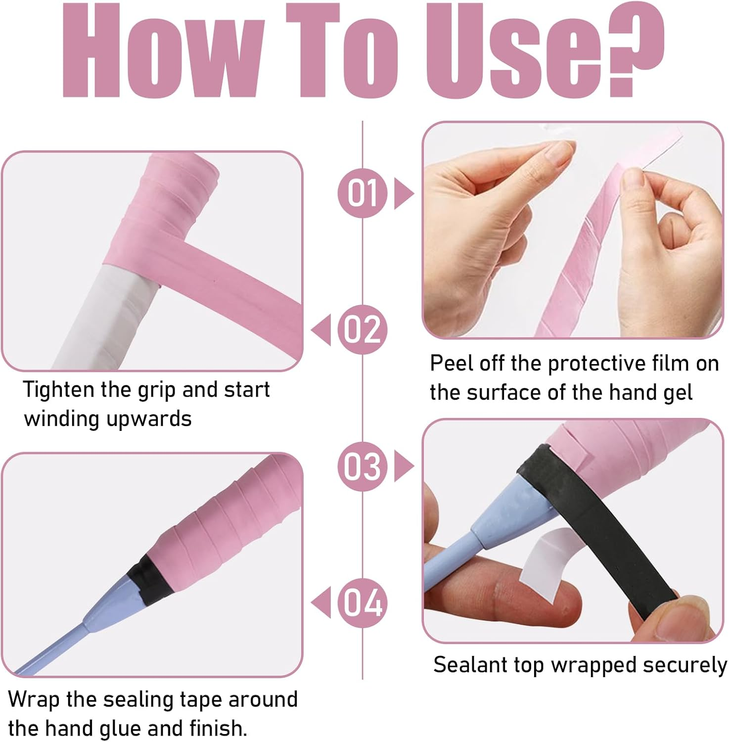 16 Pcs Tennis Racket Grip Tape, Colorful Sticky Grip Tape for Handles, Precut Anti-Slip Tennis Grip Tape for Tennis Pickleball Squash Badminton image number 5