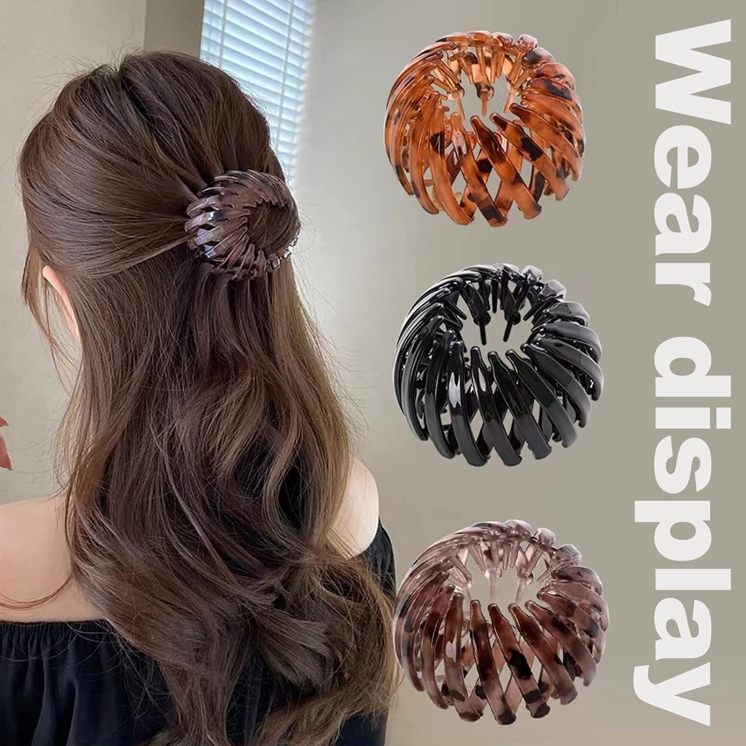 Pack of 7 Bird Nest Hair Clips Women'S Simple Ponytail Holder Haircut Bird Nest Hair Bobbles Expandable Headdress Headband for Women Girls image number 1