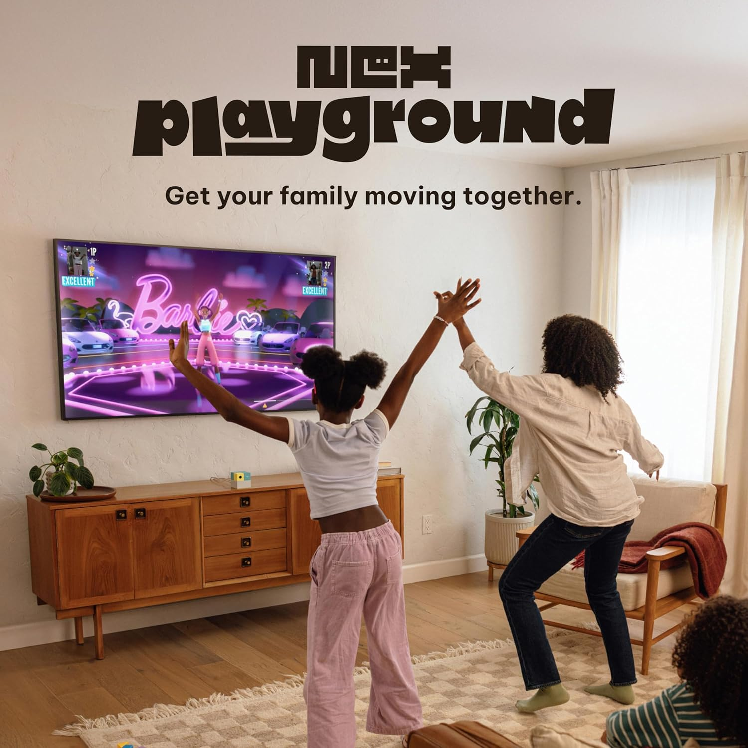 Nex Playground Game System, Indoor Family Game Night, Fun Games & Physical Play, Unique Ai-Powered Motion Tracking Video Game Console, Transforms Living Room into a Family or Party Games Space image number 2