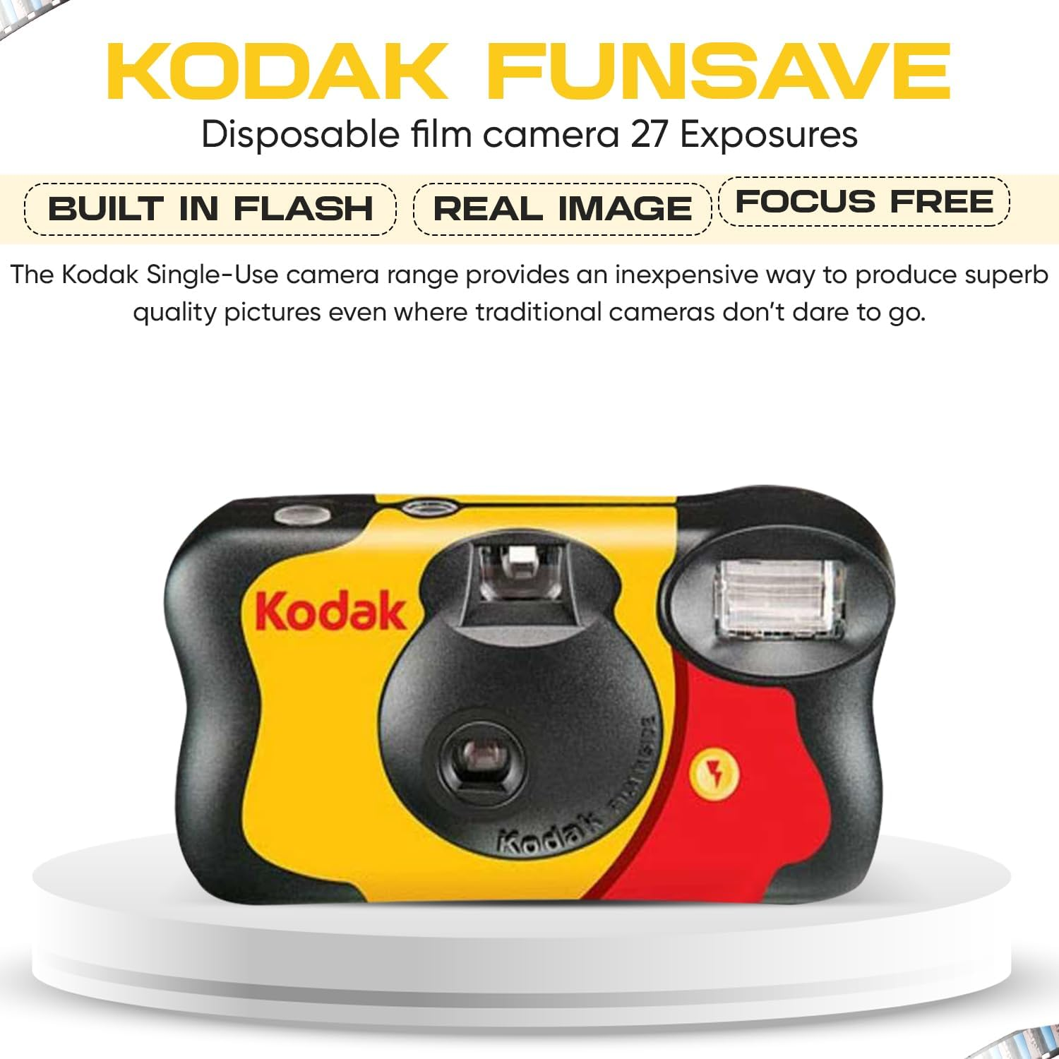 Kodak Funsaver Disposable Camera Bulk One Time Single Use 7-Pack 27Exp 35Mm Camera Bundled with Balveli Premium Microfiber Cloths - Bulk Kodak Disposable Film Camera 35Mm image number 6
