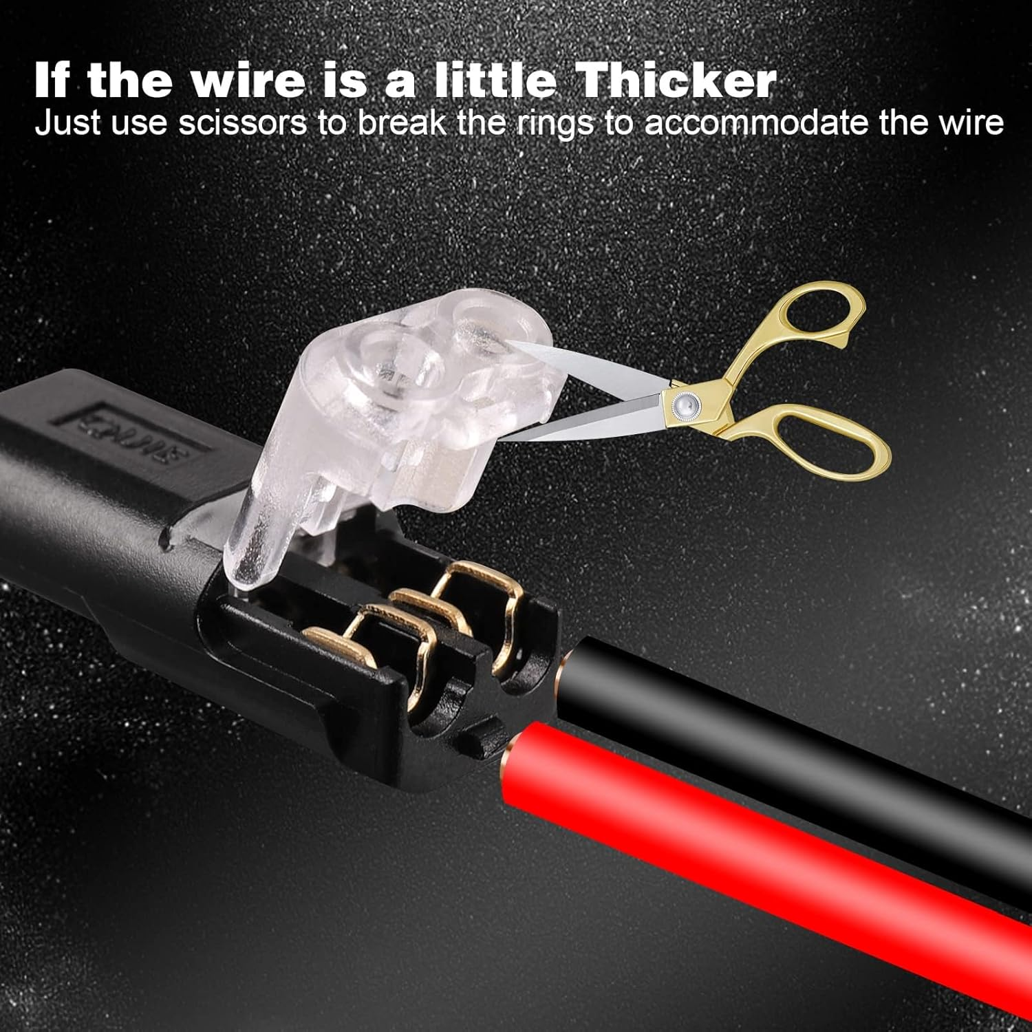 JIZZU Low Voltage Wire Connectors, 2 Pin Electrical Connectors Compact Wire Terminals, Quick Dual Wire Terminal Block No Wire-Stripping Required Compact Conductor Cable Connectors for 18-22Mm AWG (32) image number 2