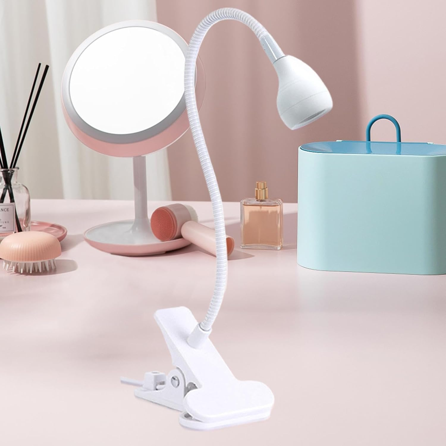 Huayeex Gooseneck UV Lamp for Gel X Nails - Gooseneck LED Nail Light for Gel Nails, Clamp Nail Lamp,Small USB Portable Manicure Dryer Nail Accessories for Home Salon, Fast and Even Curing image number 1