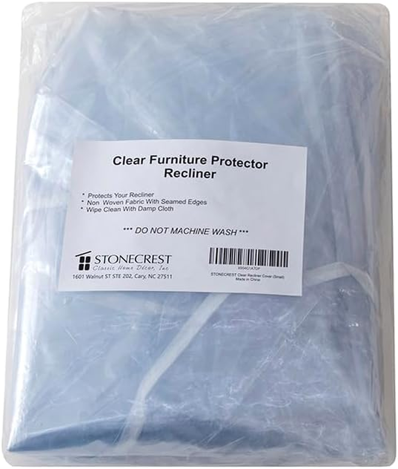 STONECREST Plastic Recliner Chair Cover - Clear Vinyl Waterproof, Pet Scratching Furniture Protector, Heavy Duty Thickness Slipcover for Storage and Moving 39"(99CM) W (1 Pack, Medium) image number 4