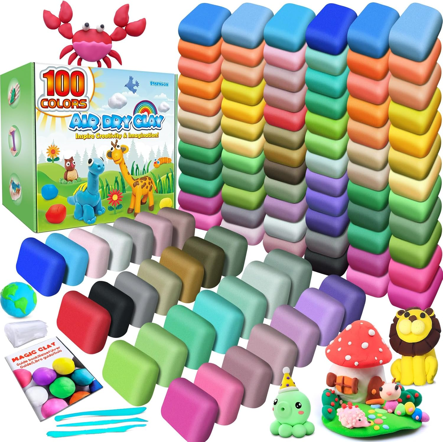 Air Dry Clay 100 Colors, Modeling Clay for Kids, DIY Molding Magic Clay image number 1