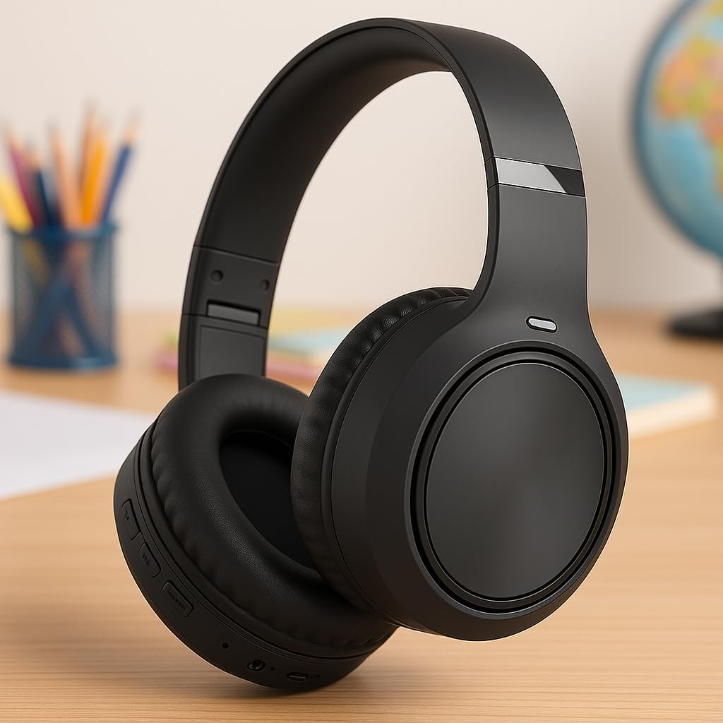 OHAANYY Bluetooth Headset 5.4, Foldable Wireless Bluetooth 5.4 Stereo Headphones with Built-In Microphone and Volume Control, Gaming Headset, Suitable for Adults, Children, Pc/Phone/Tv/Ipad image number 4