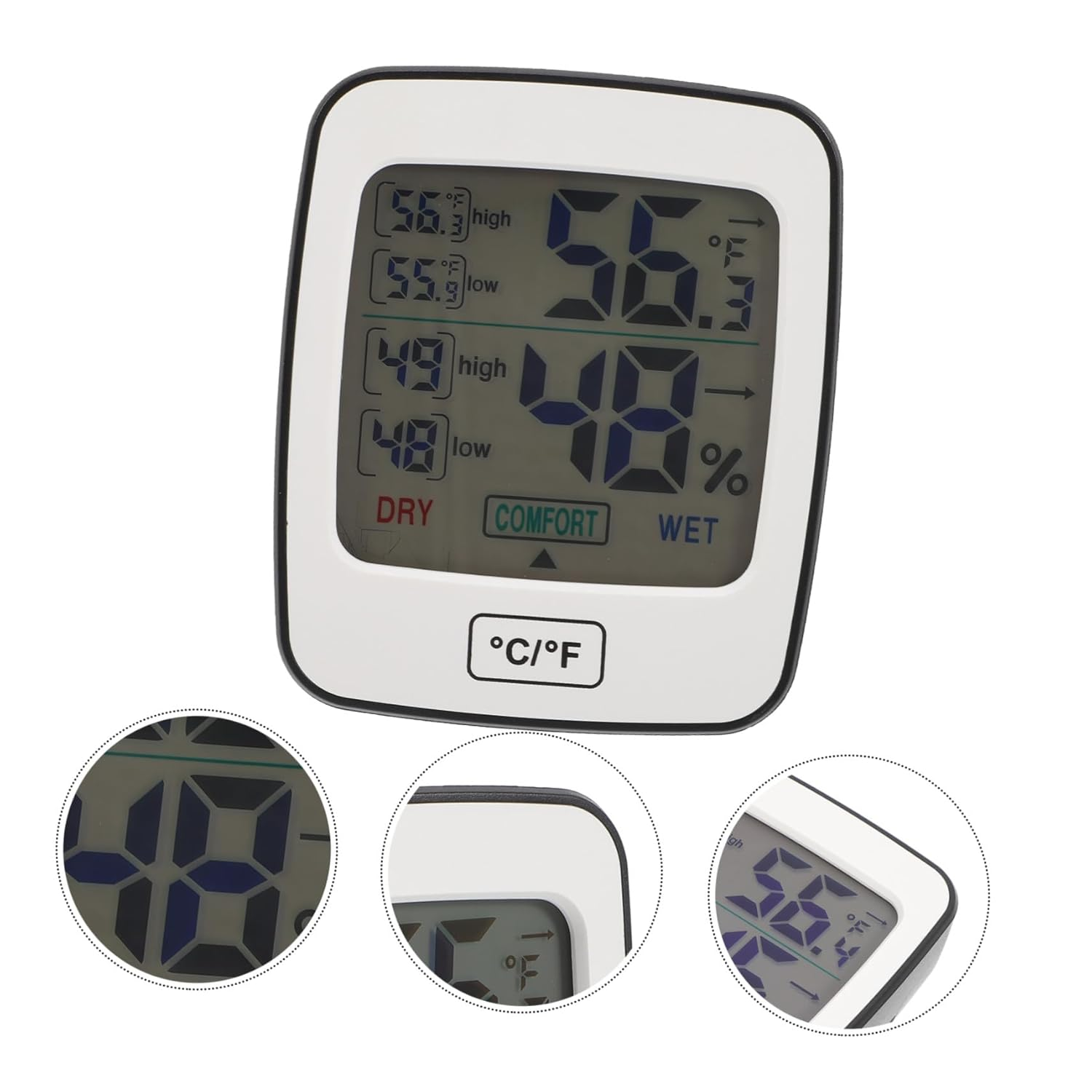 Alasum Digital Temperature and Humidity Monitor with Large Screen Display Indoor Thermohygrometer for Office Multi-Function Hygrometer Thermometer Showing and Calendar Compact Desktop