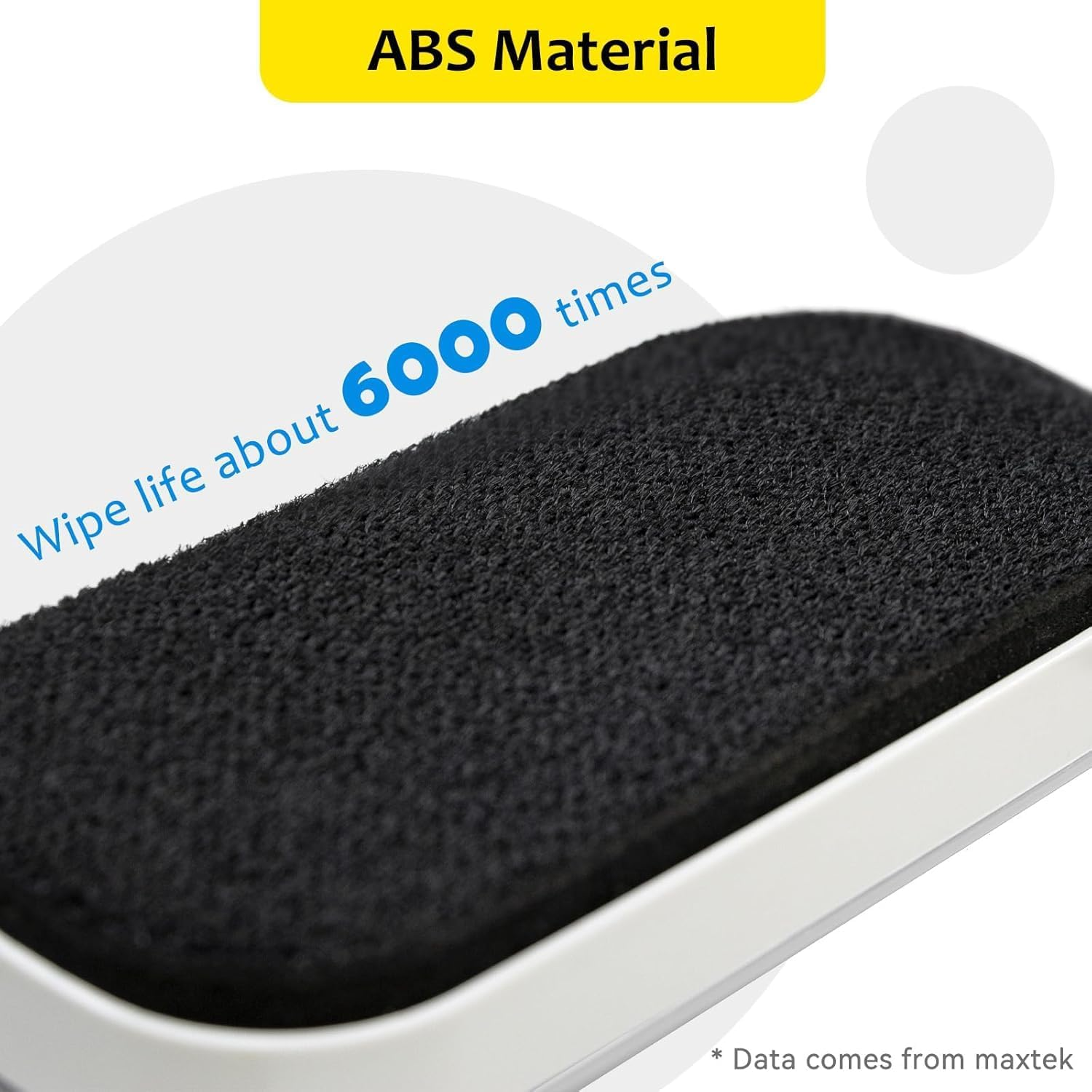 Maxtek Magnetic Dry Erase Eraser, 2 Pack, for Glass Board, Calendar, Whiteboard, Office and School Supplies (Pure White) image number 3