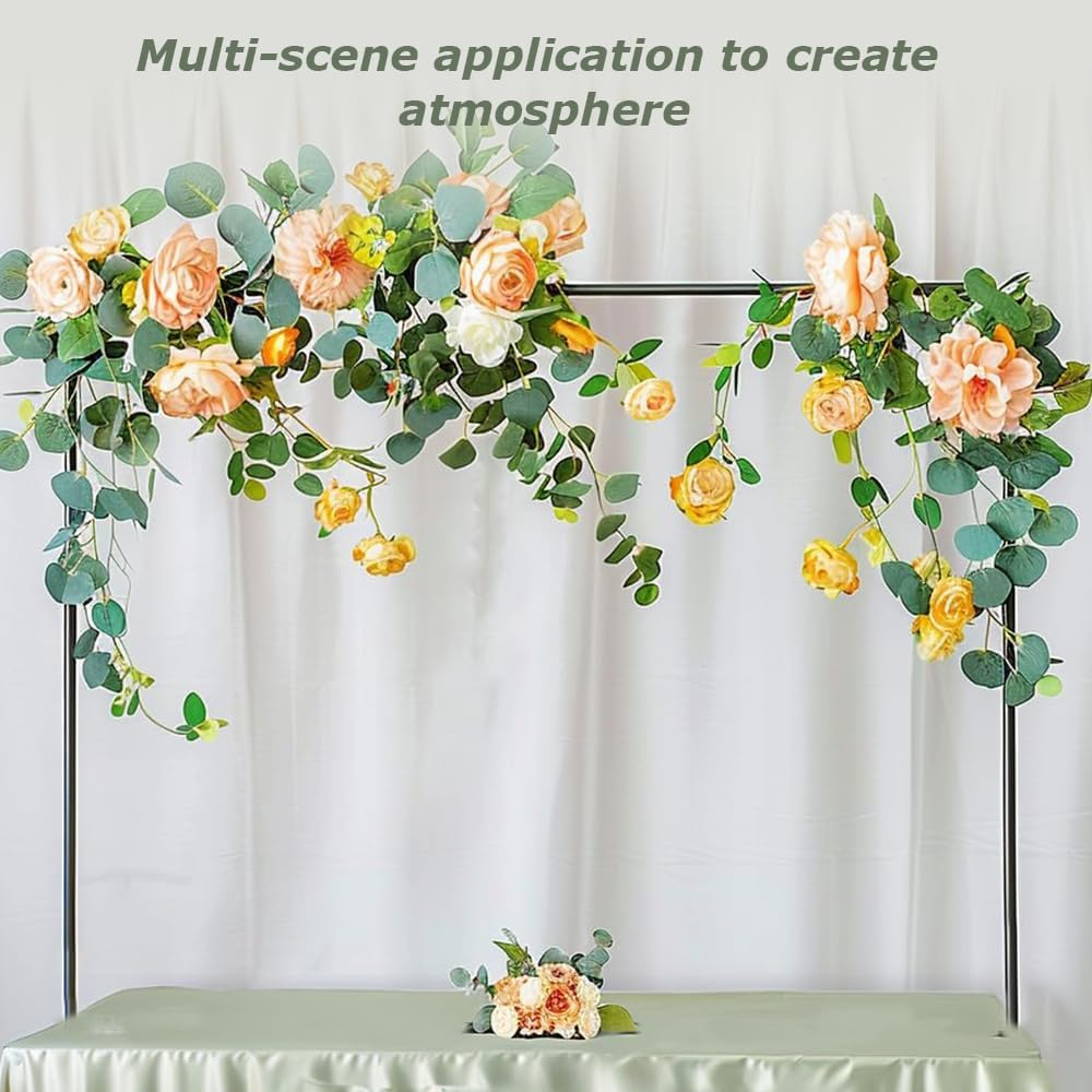 Wedding Arch Stand with Durable Material, Portable Rod Stand, Square Desktop Arch Bracket, Metal Balloon Flower Arch Stand, Decor Arch Holder for Wedding Birthday Party (Black, 2.42M) ﻿ image number 2