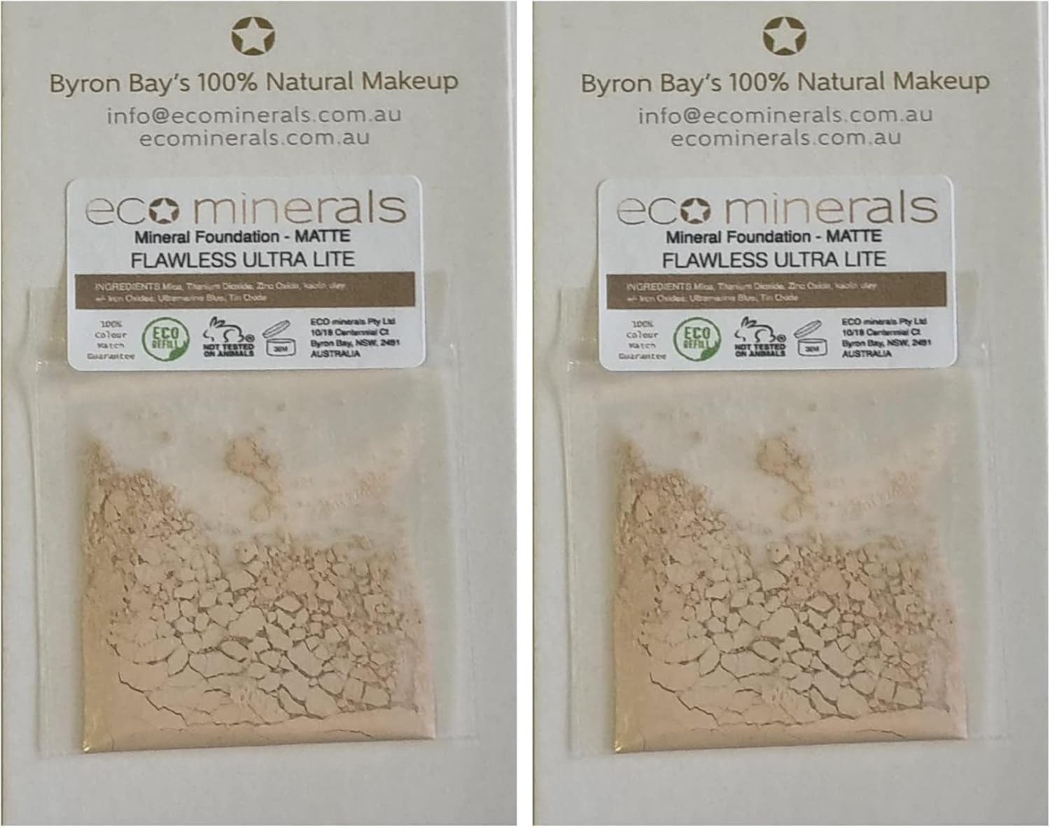 Eco Minerals Flawless Foundation Sample 0.3 G, Ultra Lite (Pack of 2)