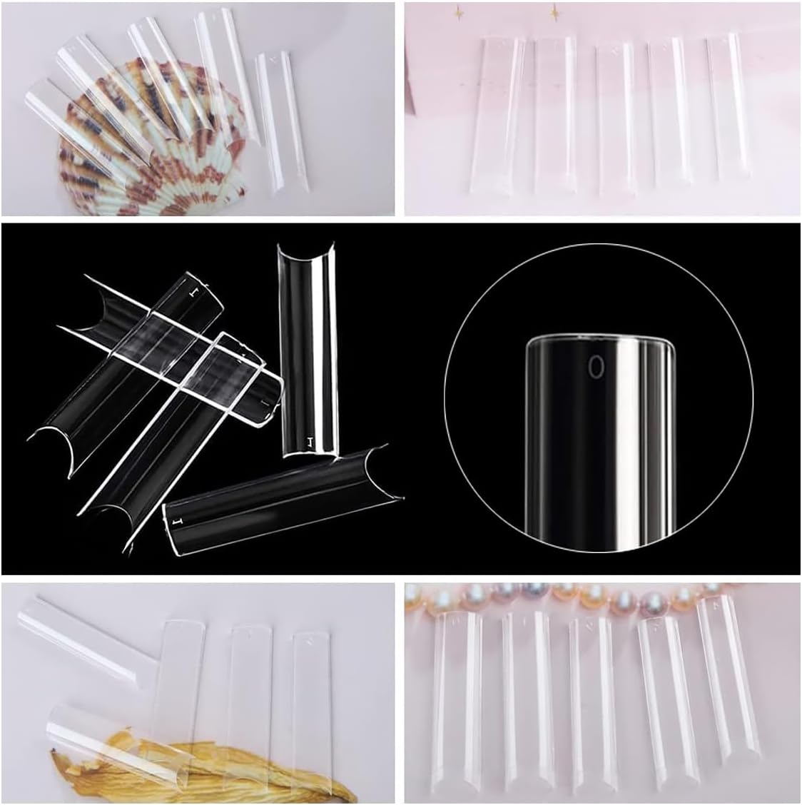 200 Pcs Clear Nail Tips Long Straight Square Nail Tips for Nail Salons and DIY Nail Salon (Clear, 1Pc) image number 3