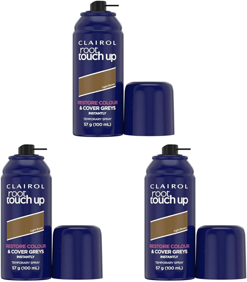 Clairol Root Touch-Up Root Concealing Spray 100 Ml, Light Brown, 100 Ml, Instant Grey Coverage, Blends Naturally, Temporary, Water Resistant