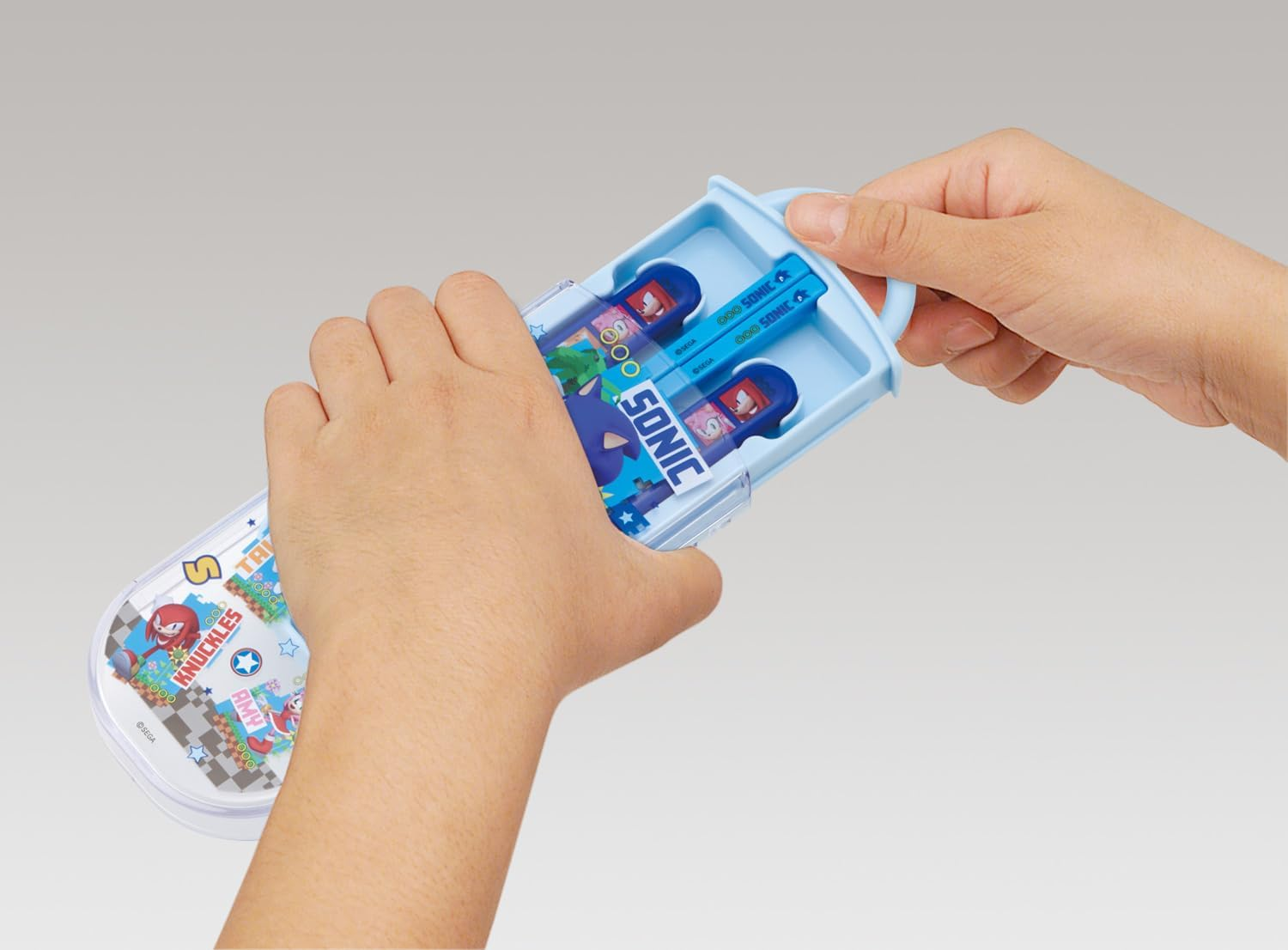 Skater TACC2AG Bento Lunch Box Trio Set (Chopsticks, Spoon, Fork), Easy to Open Slide Type, Antibacterial Treatment