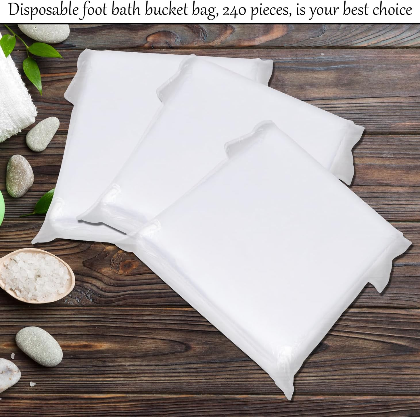 VOCHIC 240 Pcs Disposable Foot Tub Liner, 25.5 X 29.5 Inches Portable Bath Basin Bags, Plastic Pedicure Spa Bags, Large Foot Bath Liners, Disposable Pedicure Liners for Foot Pedicure Spa Hotel Home image number 1