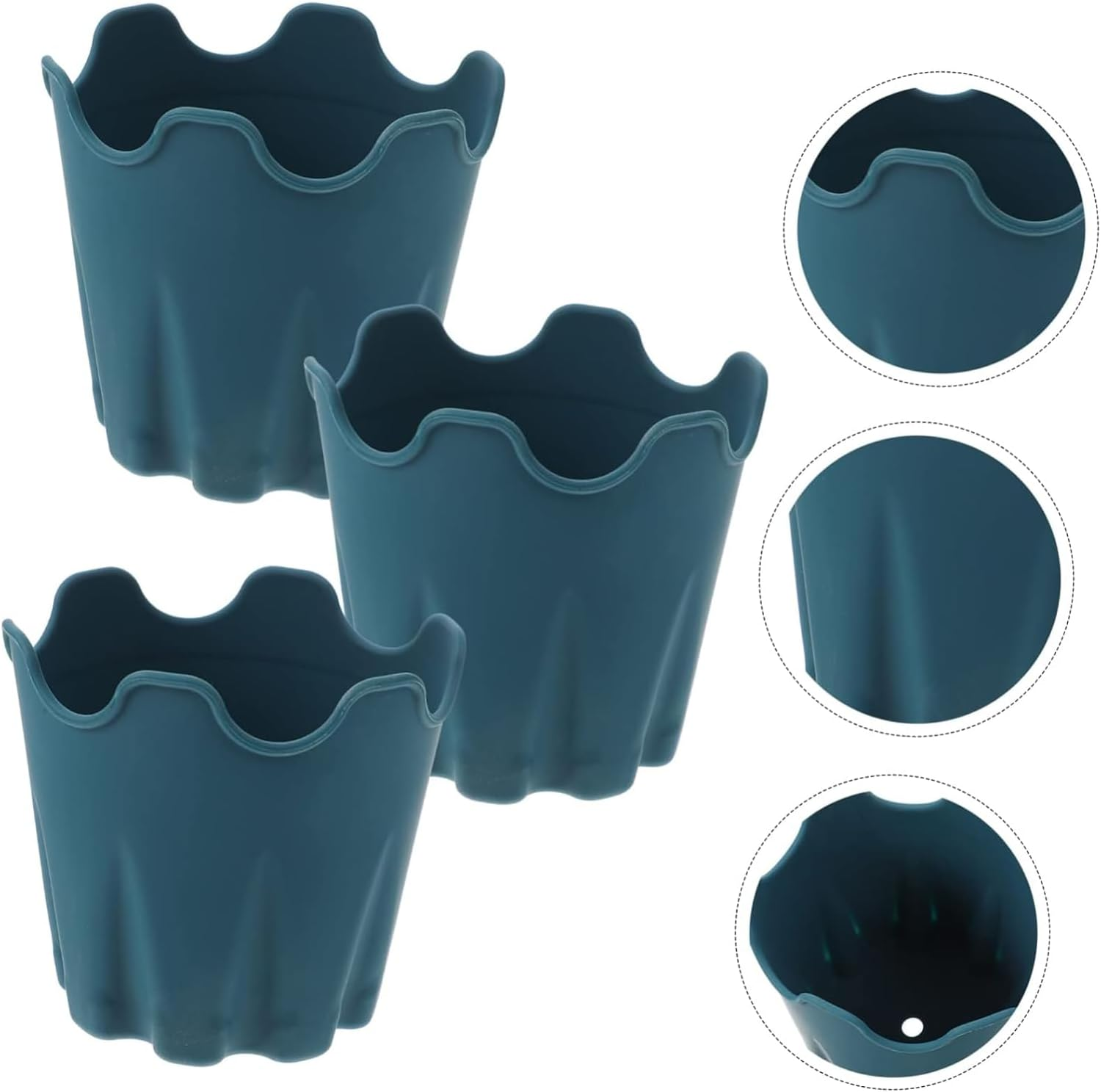 Xiaaofea 3 Pcs Flexible Silicone Plant Pots, Collapsible Indoor Outdoor Gardening Planter for Seedlings Flowers Herbs Multi Purpose Foldable Nursery Pot image number 2