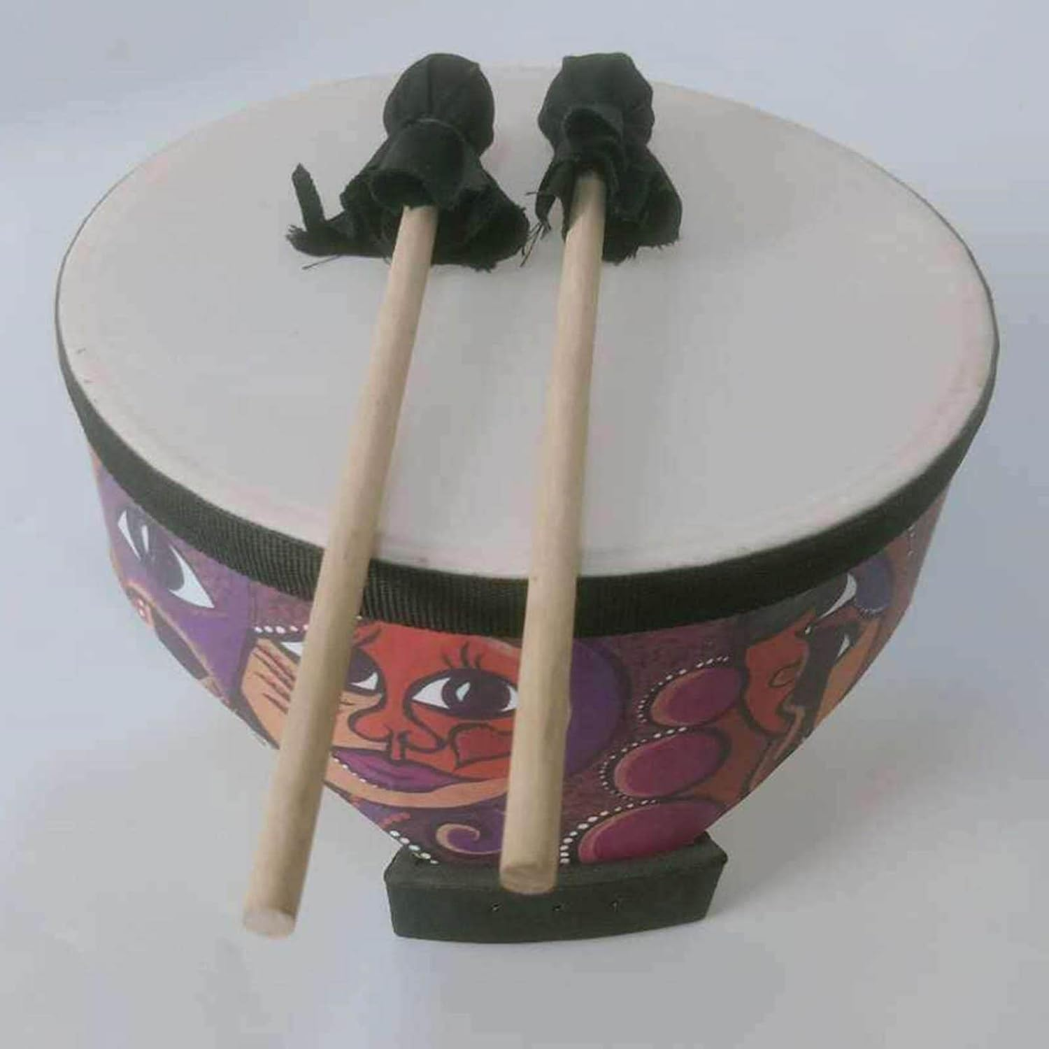 Oshhni Wood Ground Drum with 2 Drumsticks Developing Musical Talents Gift Rhythm Percussion Bongo Drum for Children, 8" image number 6