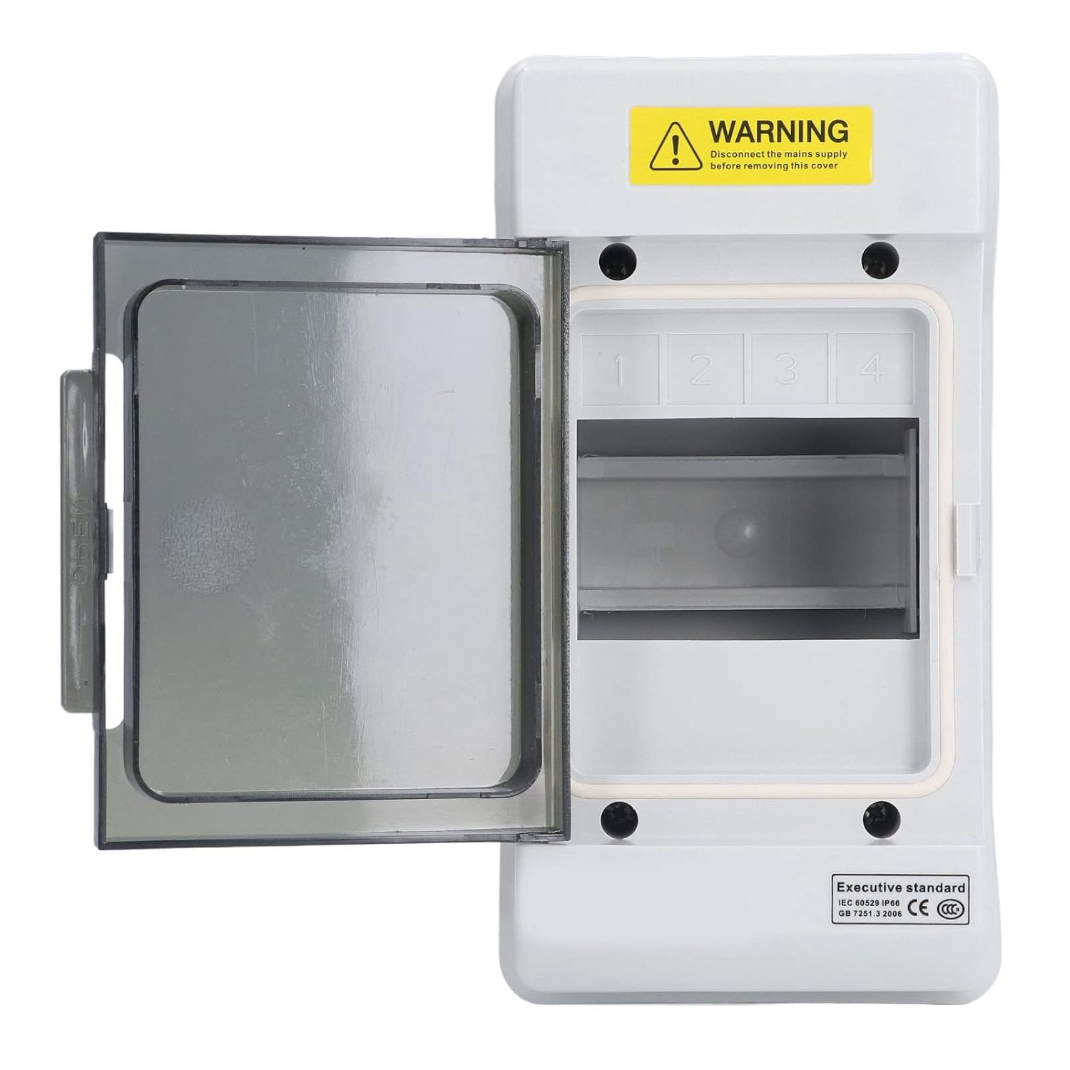 Waterproof Plastic Distribution Box 4 Way Transparent Cover DIN Rail Mount Indoor Outdoor Communication Equipment image number 4