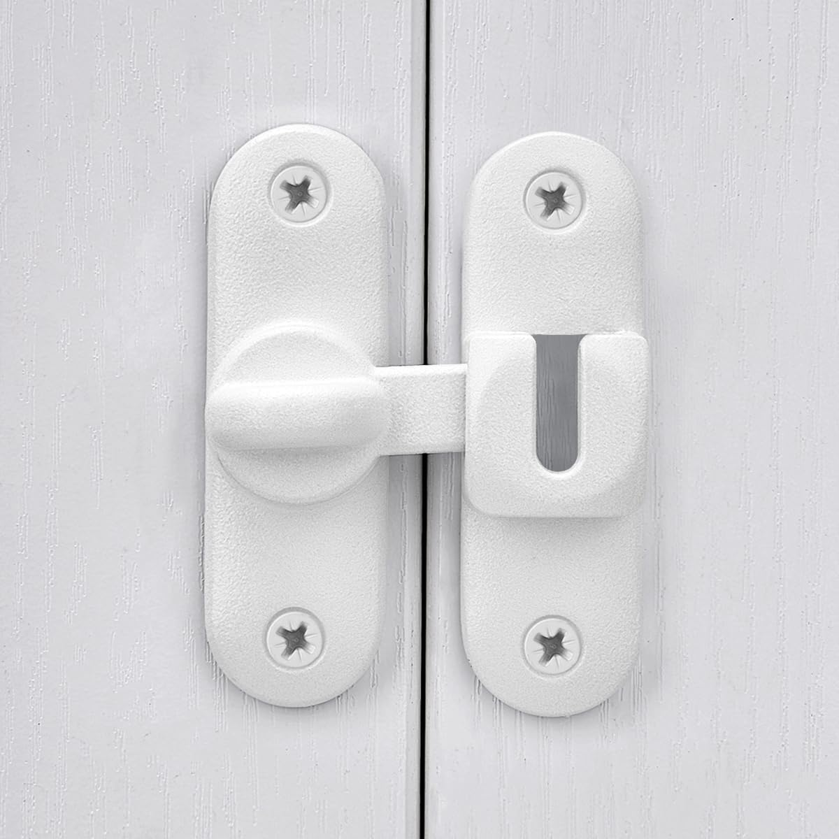 INIRET Matte White Barn Door Latches,90/180 Degree Gate Lock,Zinc Alloy Right Angle Door Lock Latch,Flip Gate Latches Hardware,Door Security Door Latch Lock Fo Cabinets,Bathroom,Barn Door - 2, Matte Black image number 6