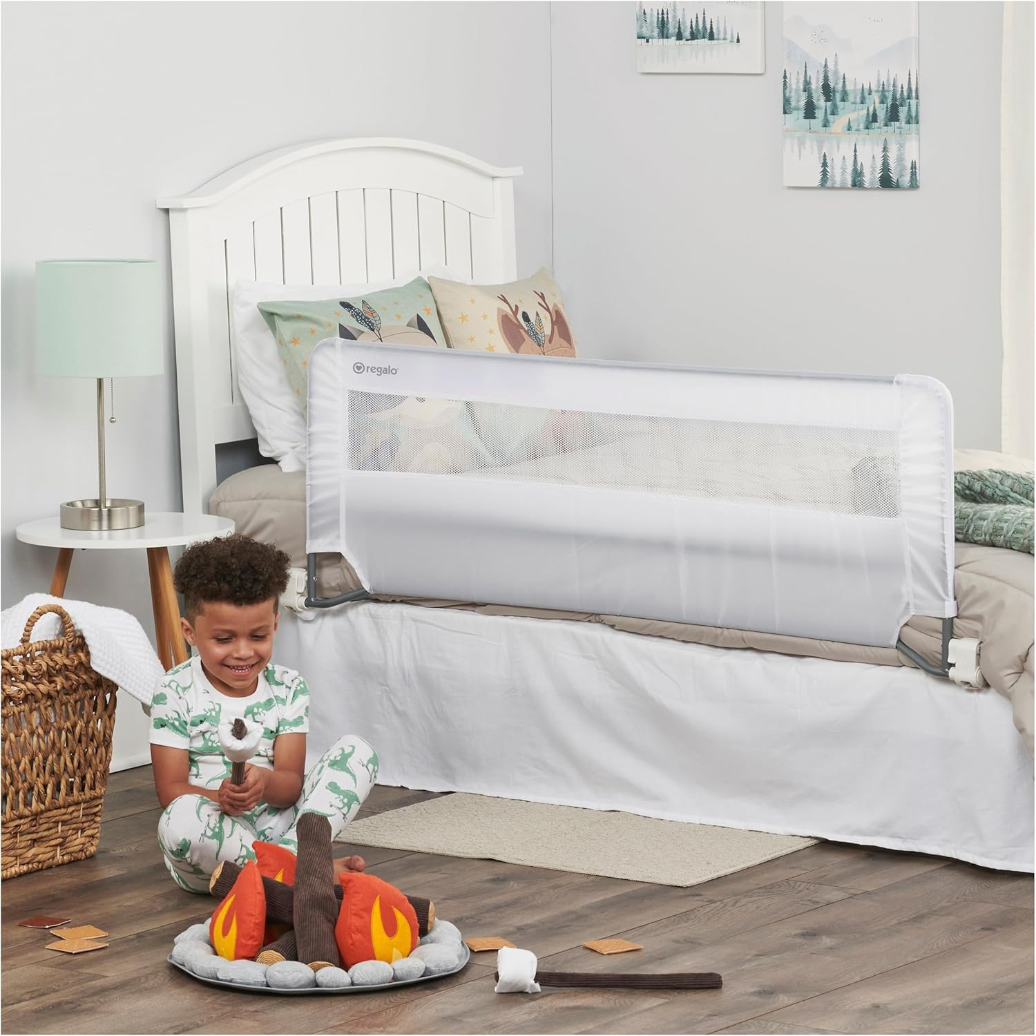 Regalo Swing down Extra Long Bedrail, White, 5 Pounds image number 5