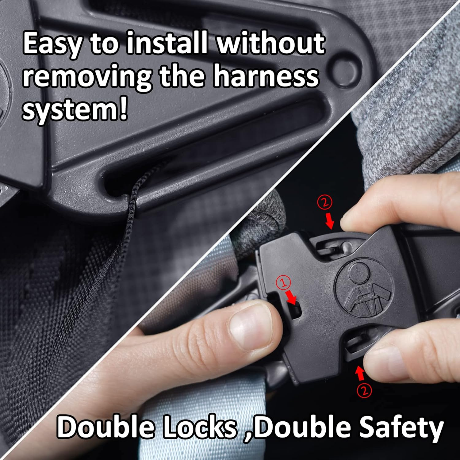 Universal Child Chest Clip Anti-Slip Baby Chest Clip Guard Compatible with Seats, Strollers, High Chairs, Schoolbags, Work with Harness Straps of up to 1.5 Inches in Width (Pack of 1-B) image number 5