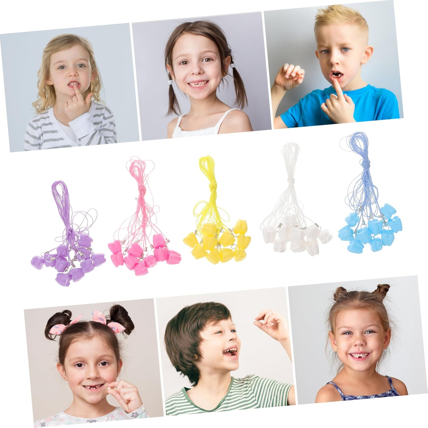 VANZACK 50Pcs Baby Tooth Storage Case and Organizer Box for Children Plastic Keepsake Container Suitable for Collecting First Teeth and Memories Random Color