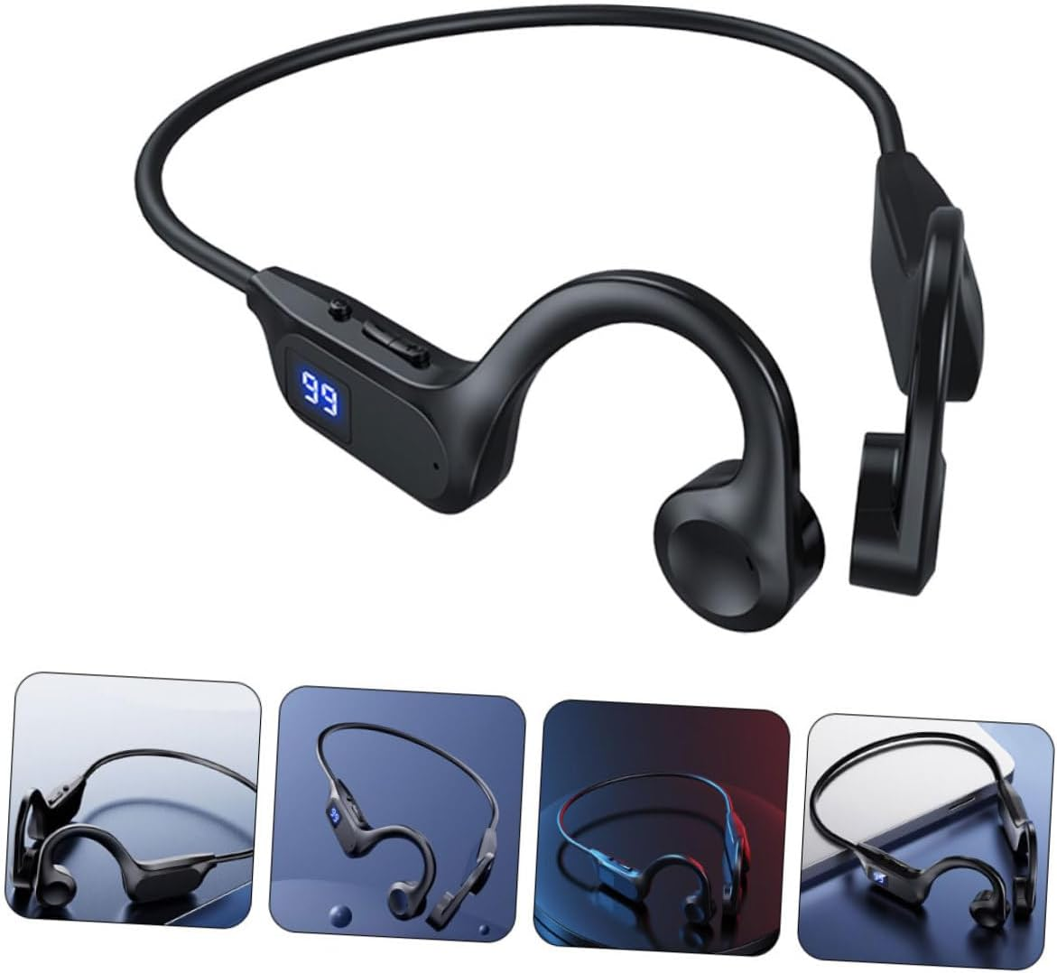 OKUMEYR Running Earphones Neck Hanging Wireless Earphones Rechargeable Headphones for Men Lightweight Design