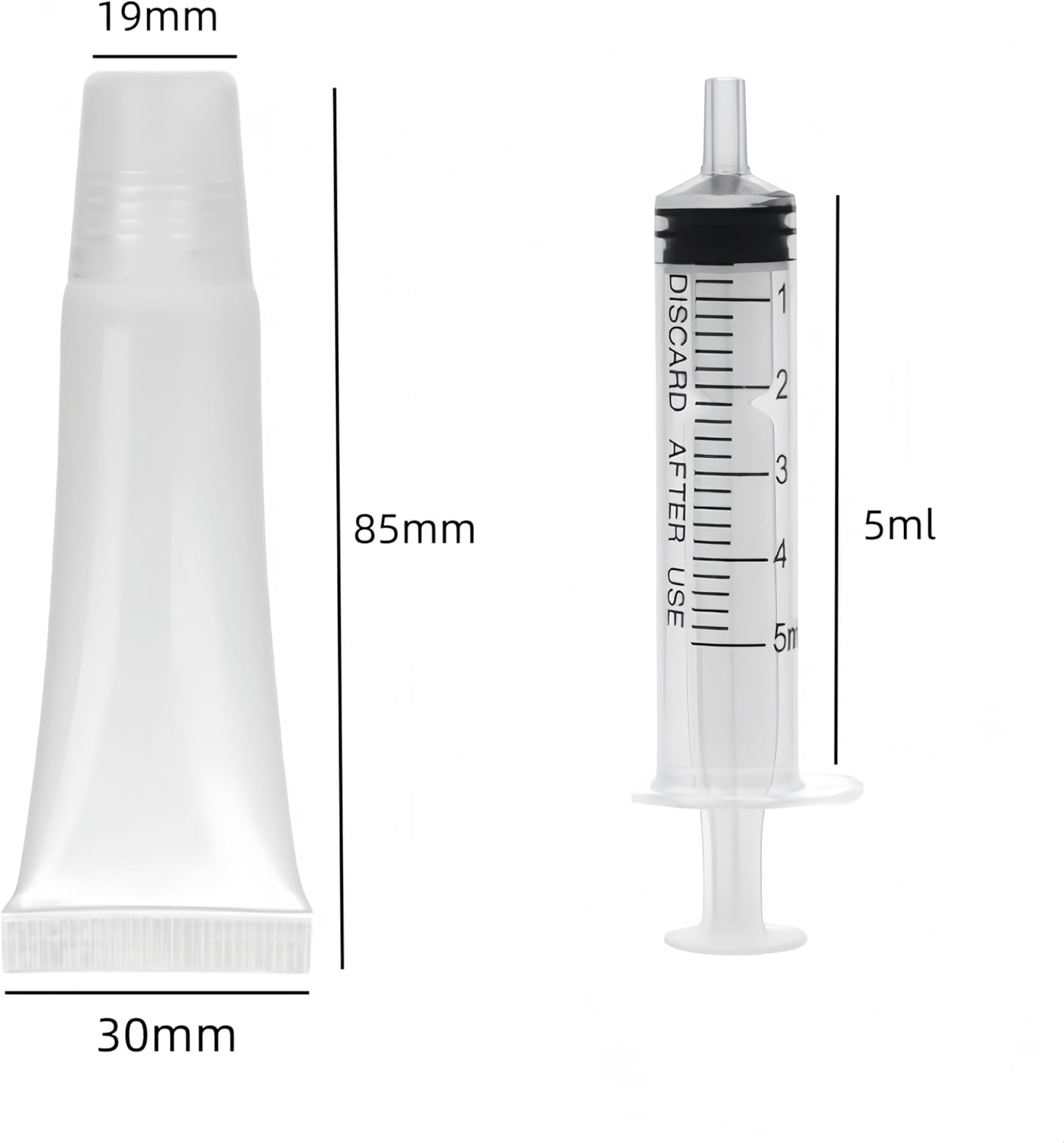 Empty Lip Gloss Tubes, Wanfoou 10 Pcs 10Ml Clear Soft Squeezable Lip Balm Containers Refillable Mini Cosmetic Tubes with Dispensing Filling Tool for DIY Lip Gloss Balm Makeup Travel Toiletries image number 3