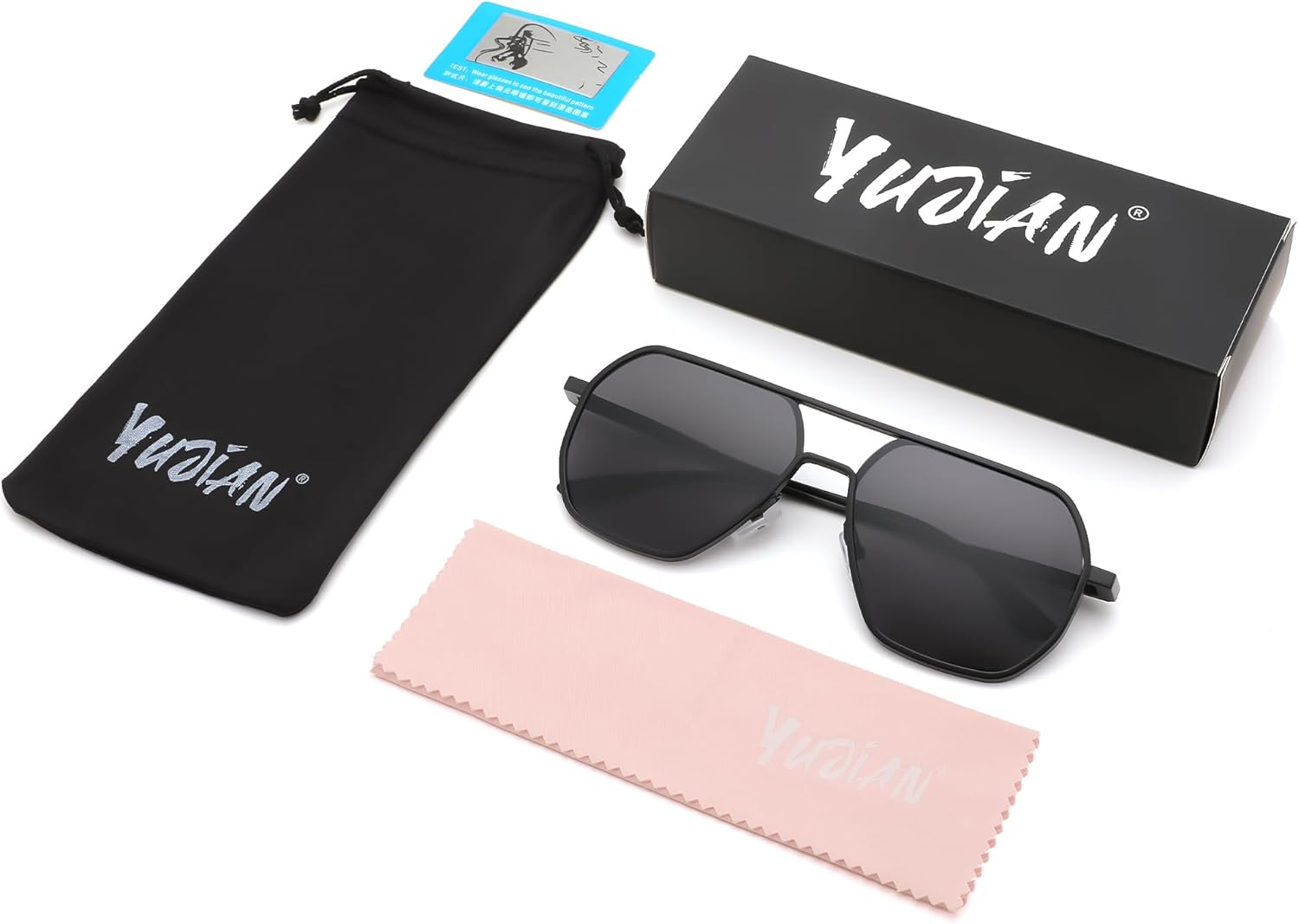 Yujian Retro Polarized Aviator Sunglasses for Men Women Metal Frame Sun Glasses Classic Vintage Shades UV400 Protection image number 6