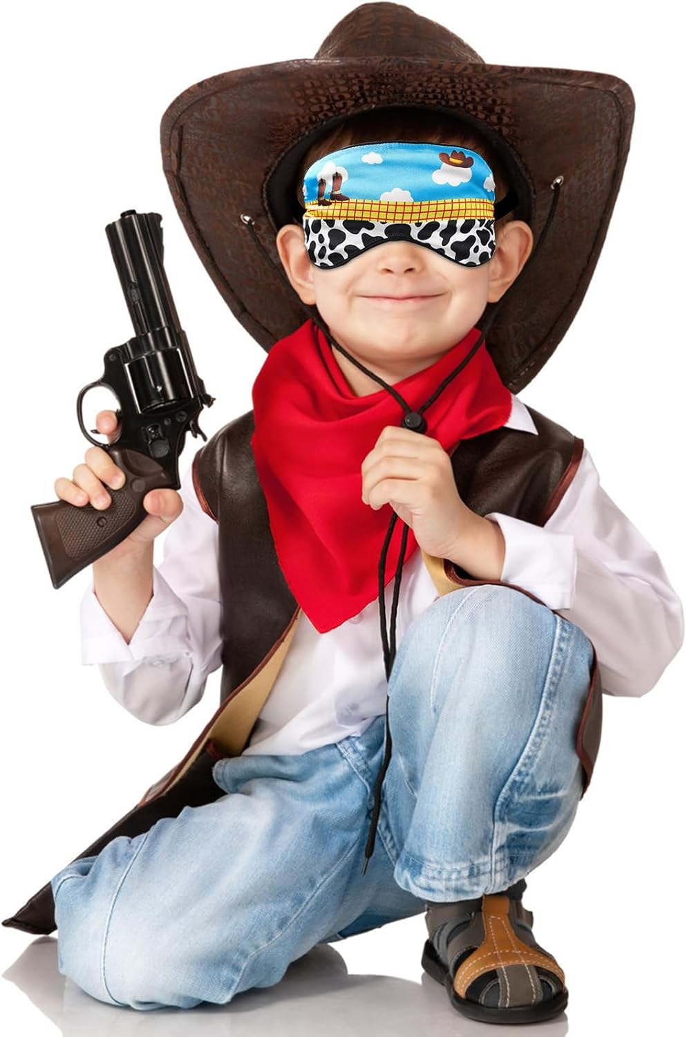 Kids Eye Mask for Sleep, Sleep Mask with Adjustable Strap Cute Cartoon Eye Cover for Kids Soft & Breathable Blindfold for Boys Girls Sleeping Travel Party Supply