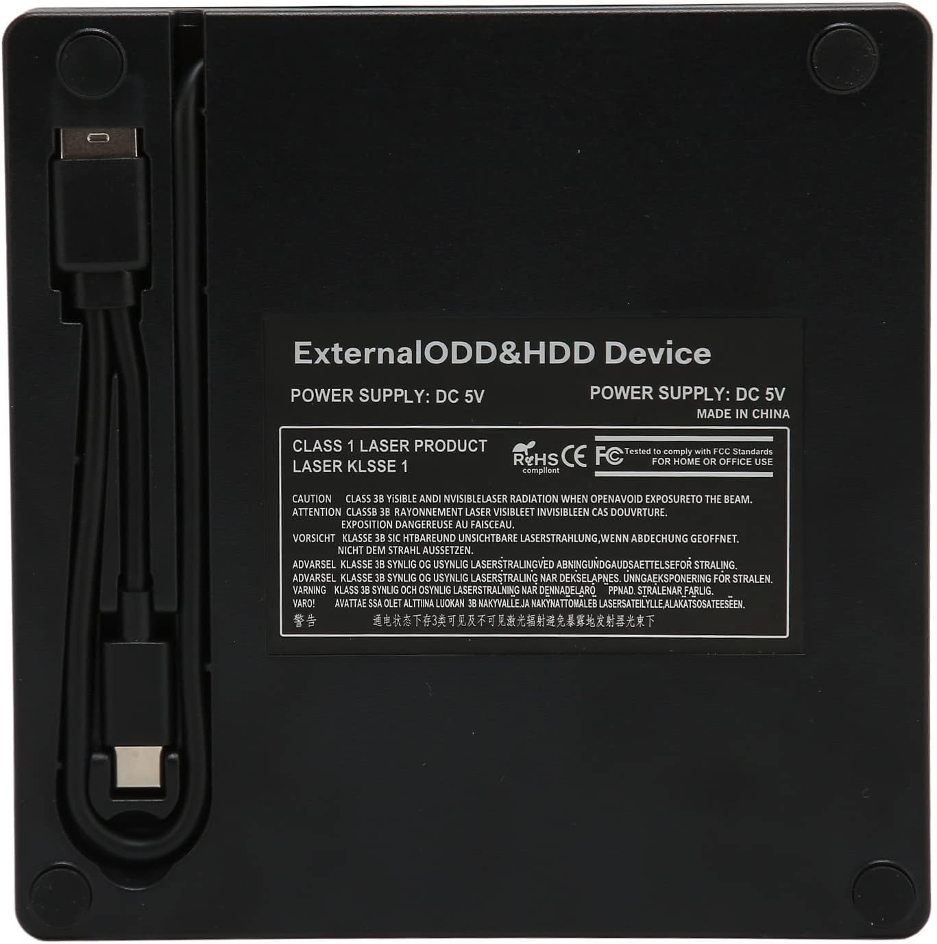 DVD Player for Laptop, External CD DVD Drive for Laptop External DVD Drive Box Type a Type C Interface 9.5Mm Thickness 5Gbps Transfer Portable USB3.0 External CD ROM Rewriter image number 3